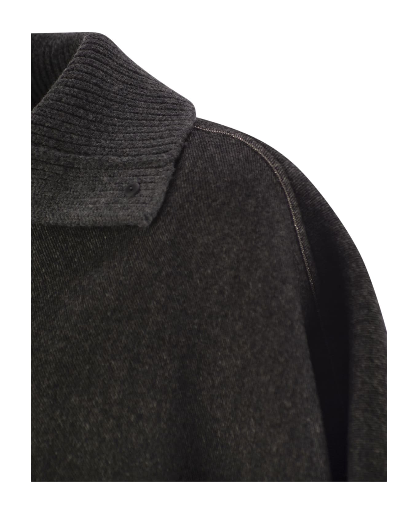Fabiana Filippi Wool Turtleneck Cape - Anthracite