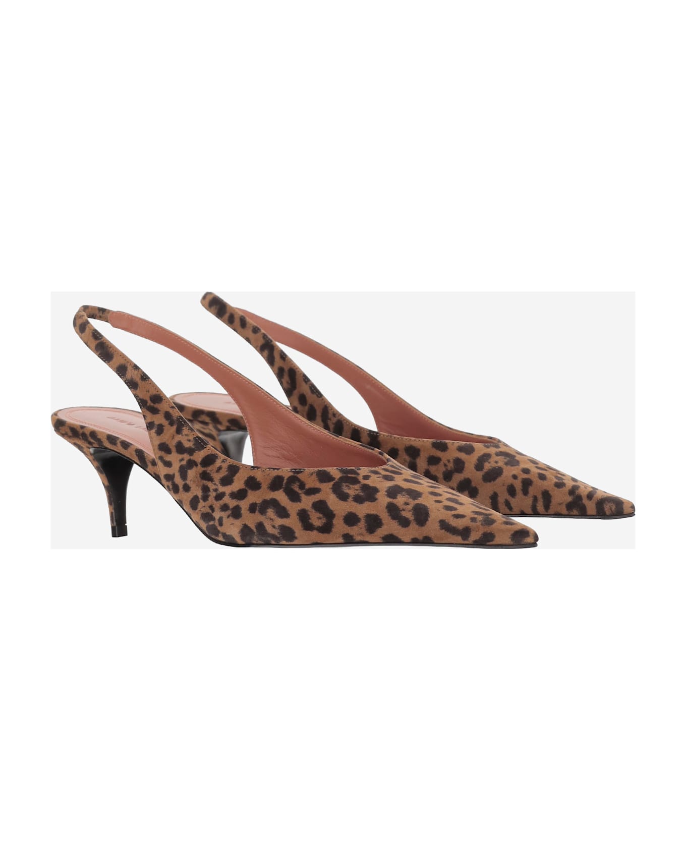 Amina Muaddi Anok Suede Slingback - Brown
