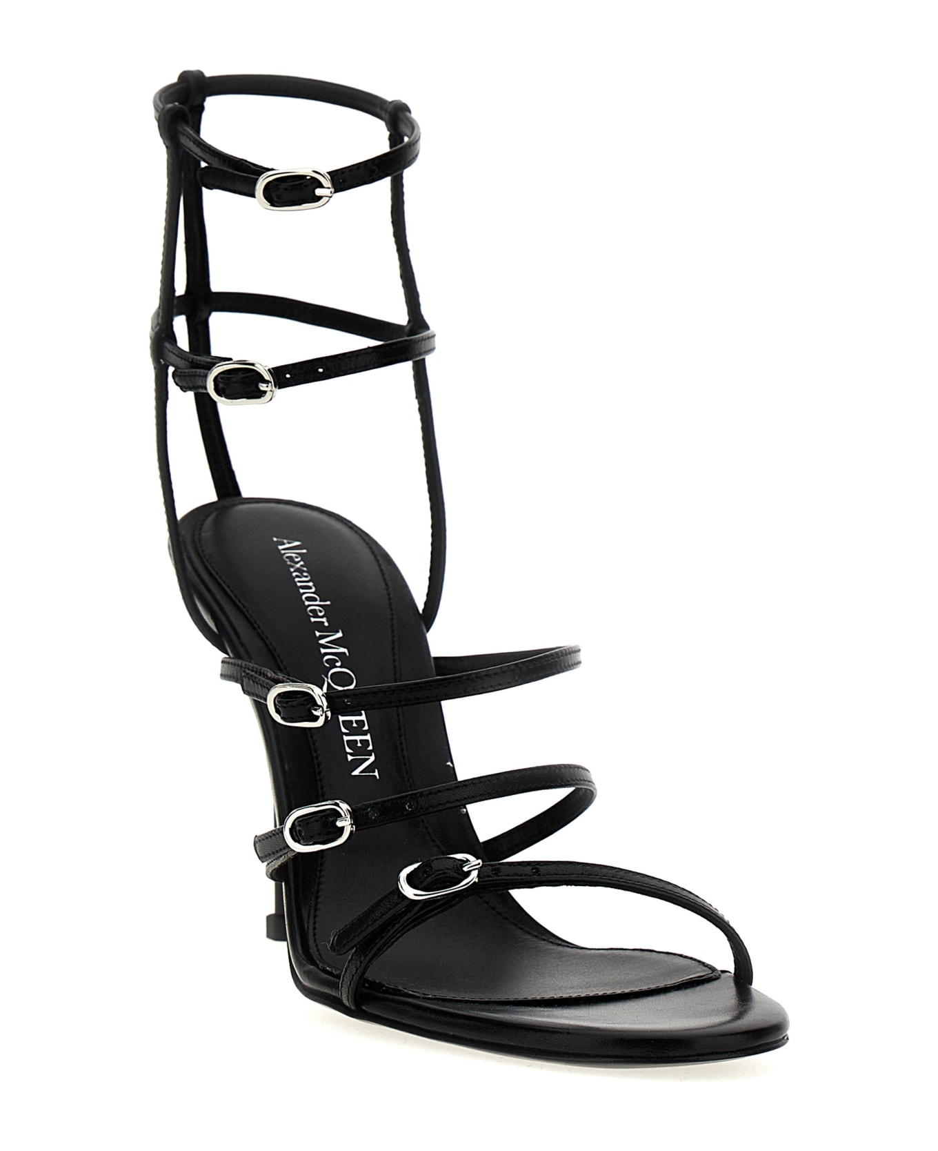 Alexander McQueen Strap Leather Sandals - Black サンダル