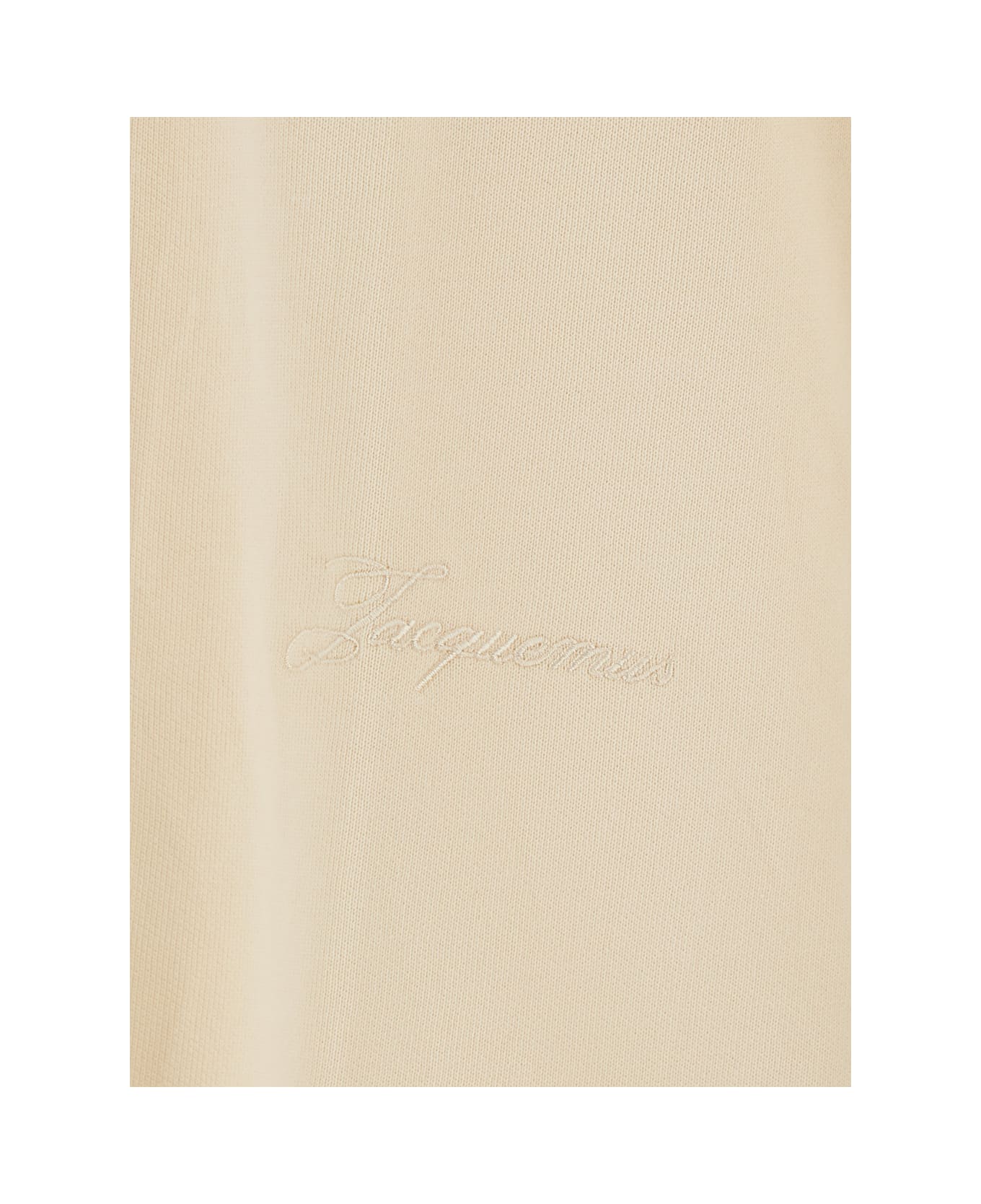 Jacquemus 
le T-shirt Fino
 Beige T-shirt With Logo Lettering On The Front In Cotton Man - Beige