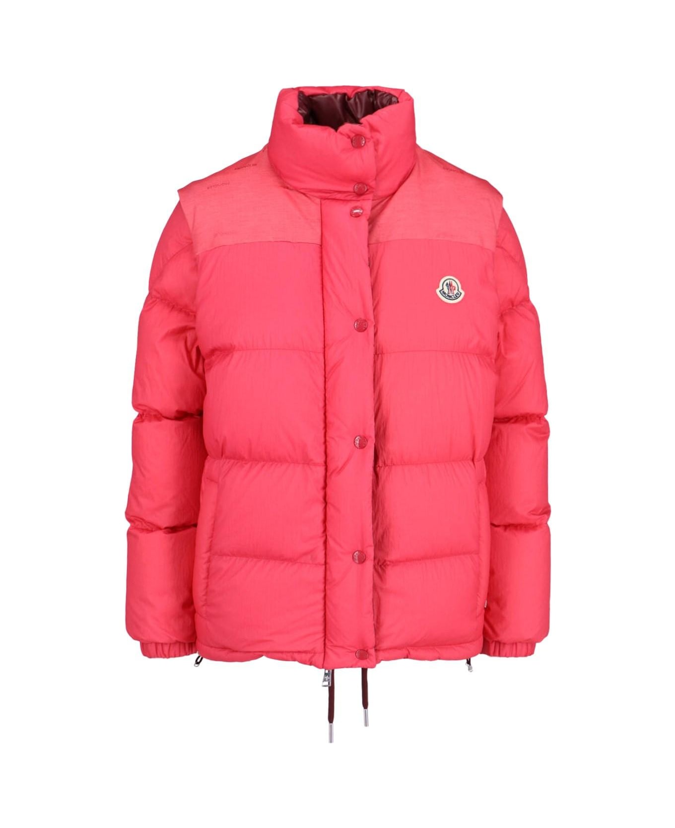 Moncler 'verone 1' Reversible Crop Down Jacket - RED