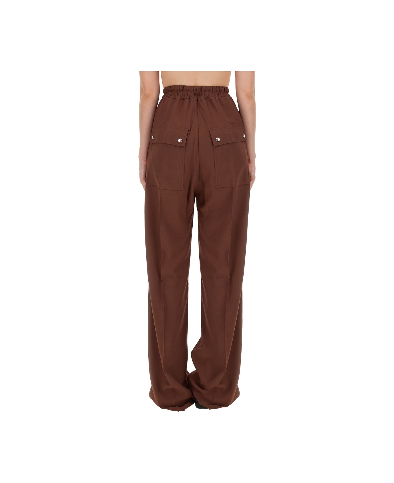 Rick Owens Wide Leg Pants - BROWN