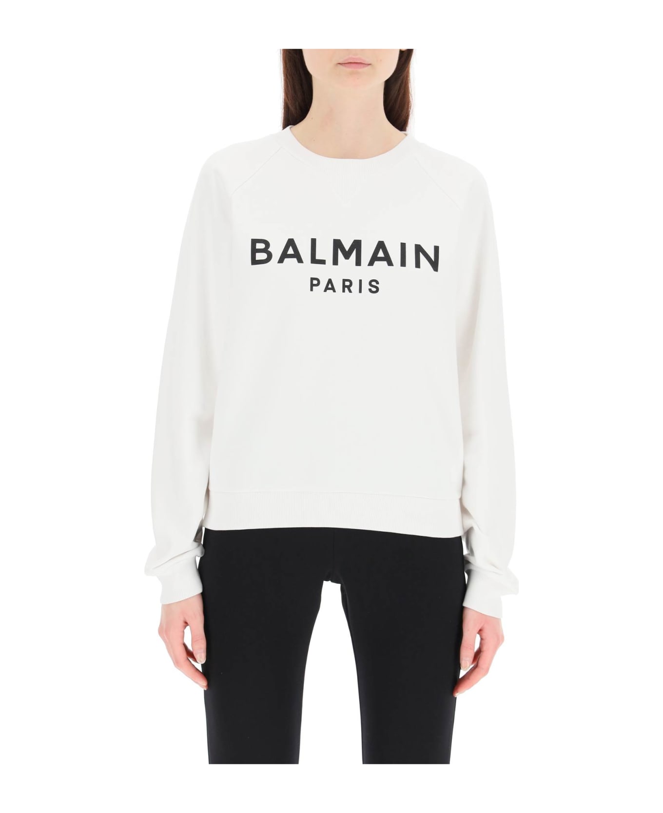 Balmain Logo Print Sweatshirt - Bianco