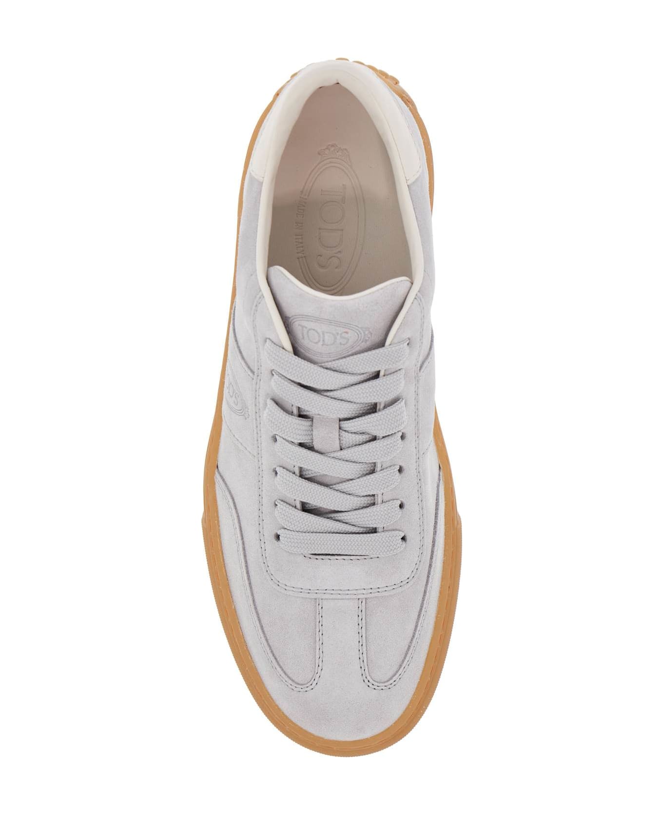 Tod
s Light Grey Suede Casual Lace-up Shoes - Grigio