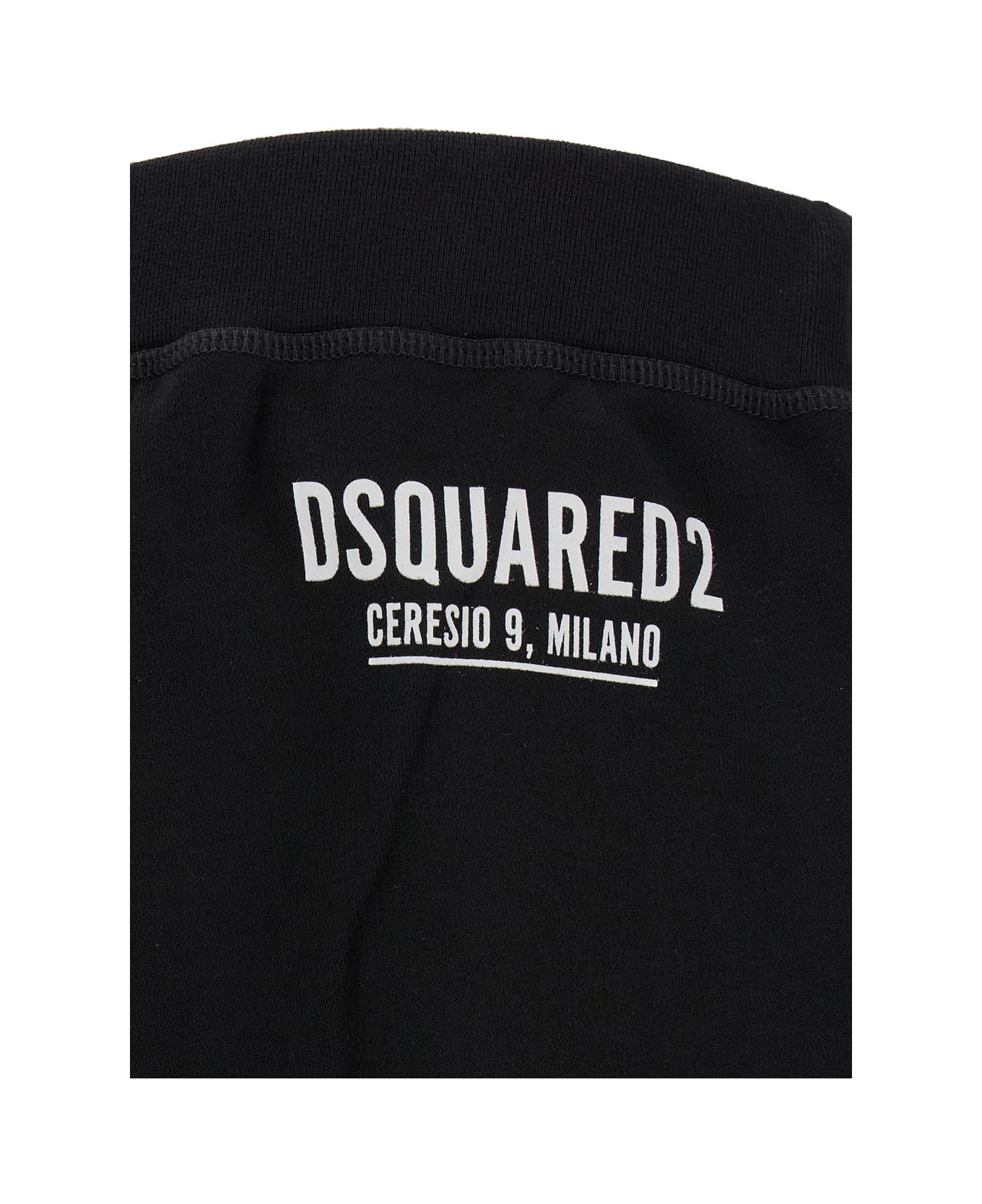 Dsquared2 Jogger Pants With Rear Logo Print In Cotton Man - Black