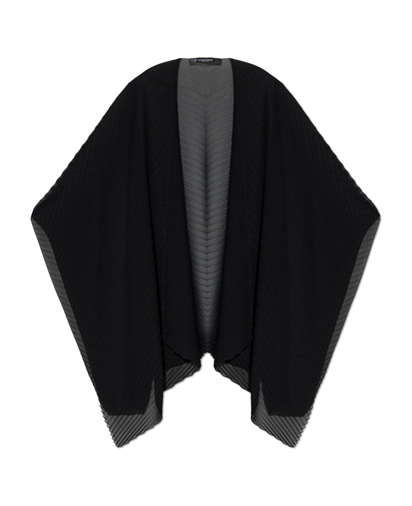 Emporio Armani Pleated Poncho - Black