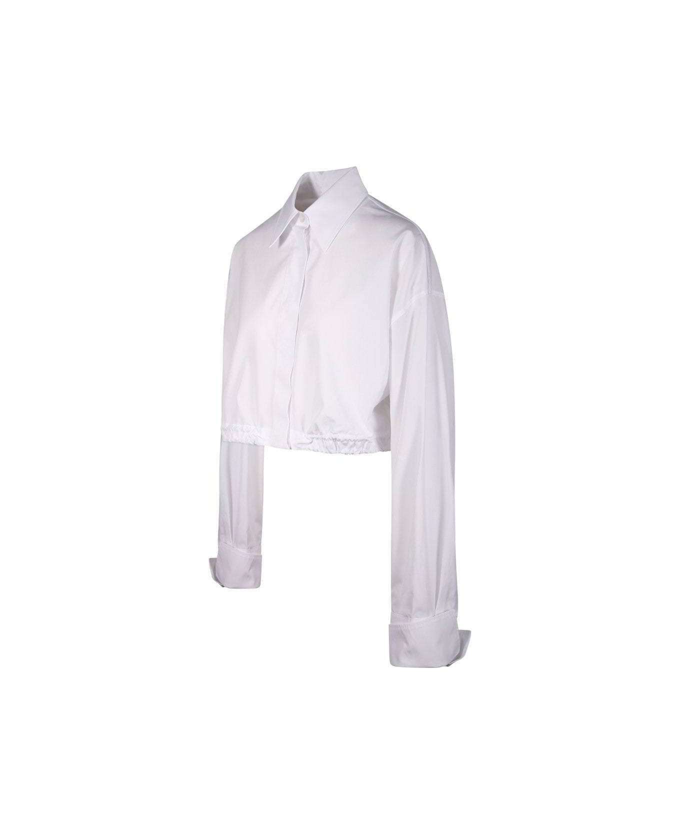 SportMax Buttoned Long-sleeved Cropped Shirt - Bianco ottico シャツ