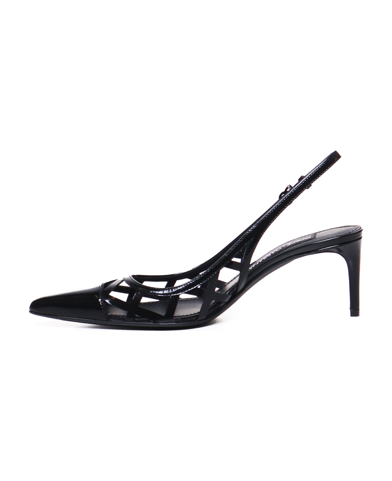 Dolce & Gabbana Slingback In Patent Calfskin - Black