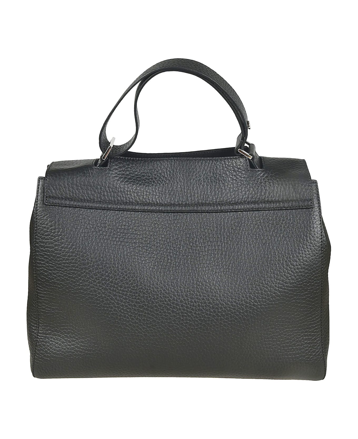 Orciani Logo Top Handle Tote - Black