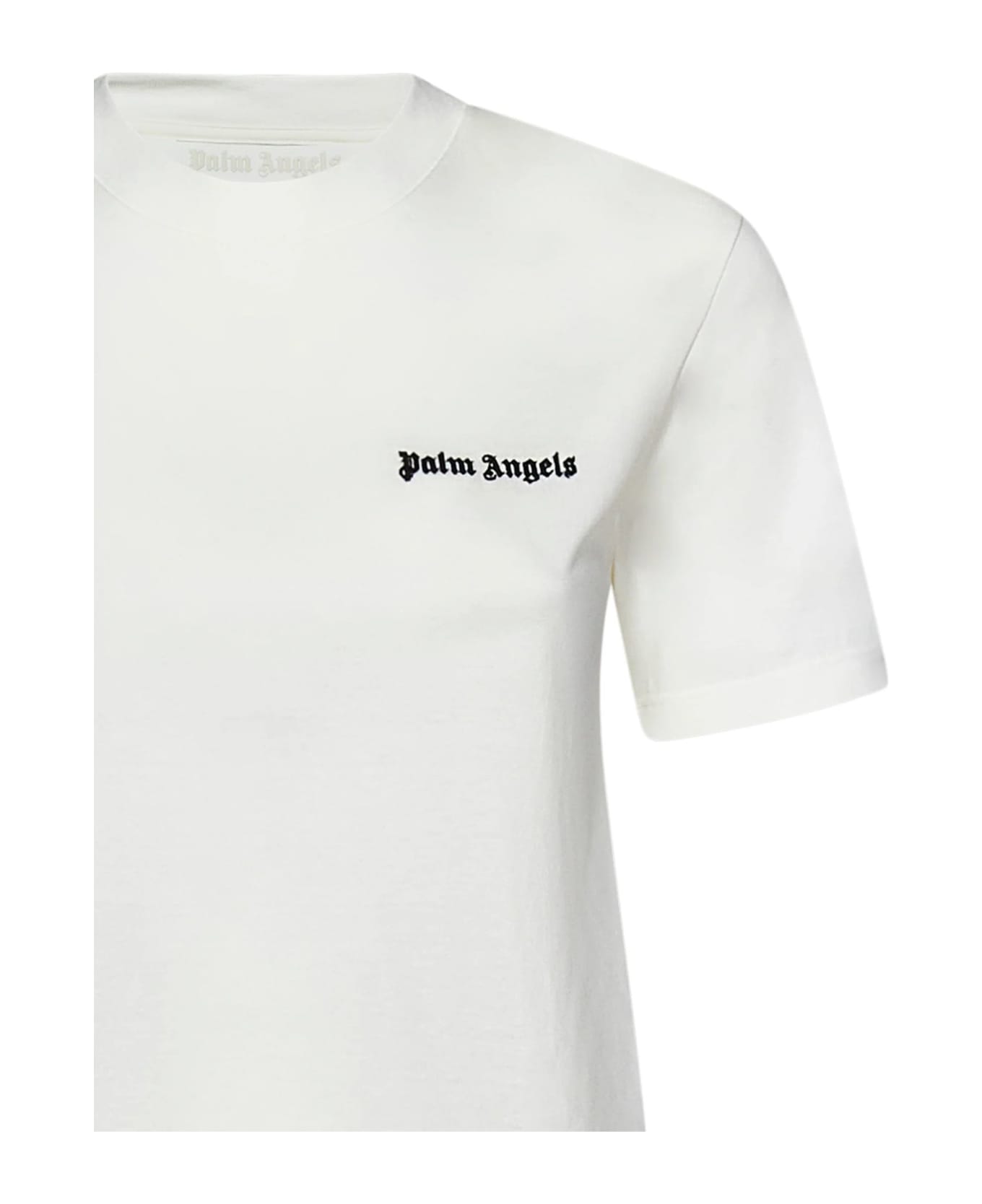 Palm Angels White Cotton T-shirt - White