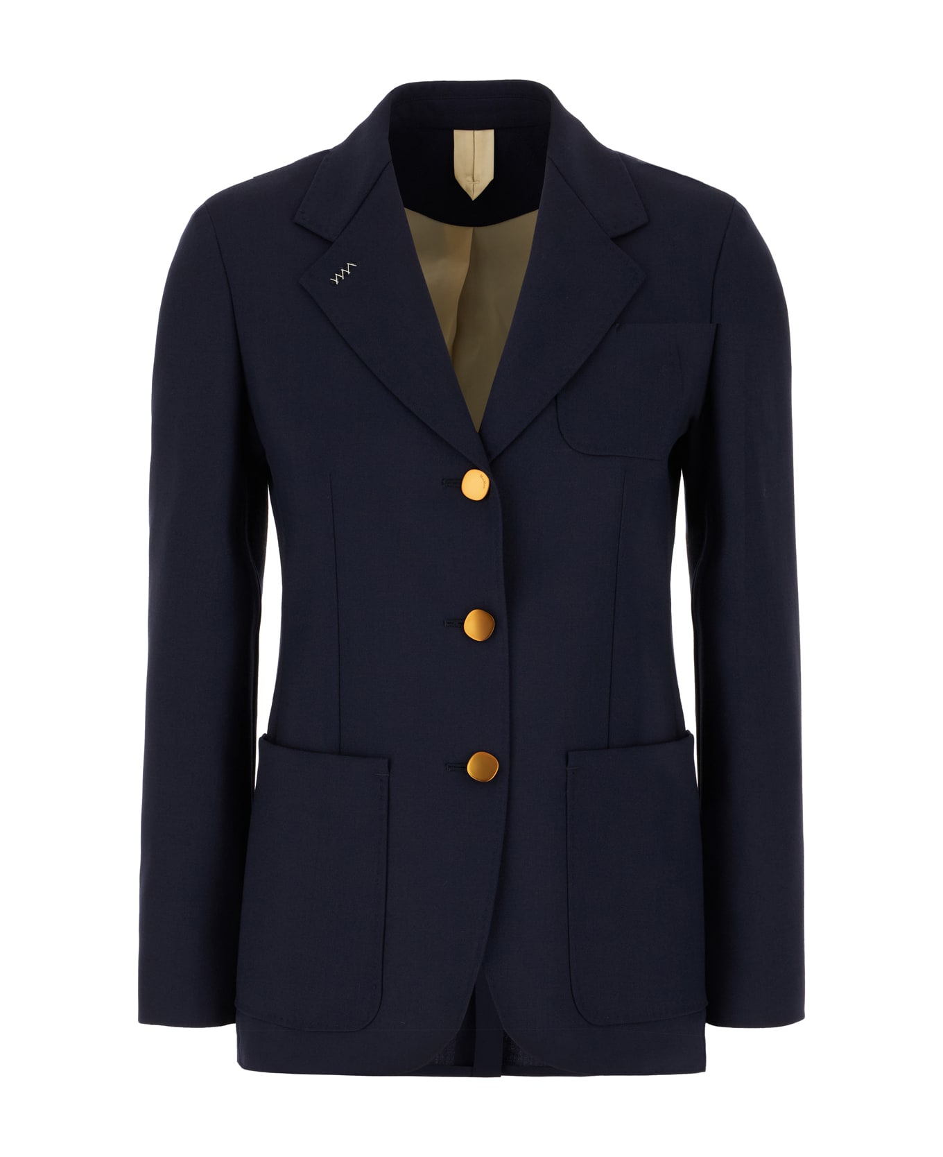 Max Mara Blue Wool Blend Jacket - BLU MARINO