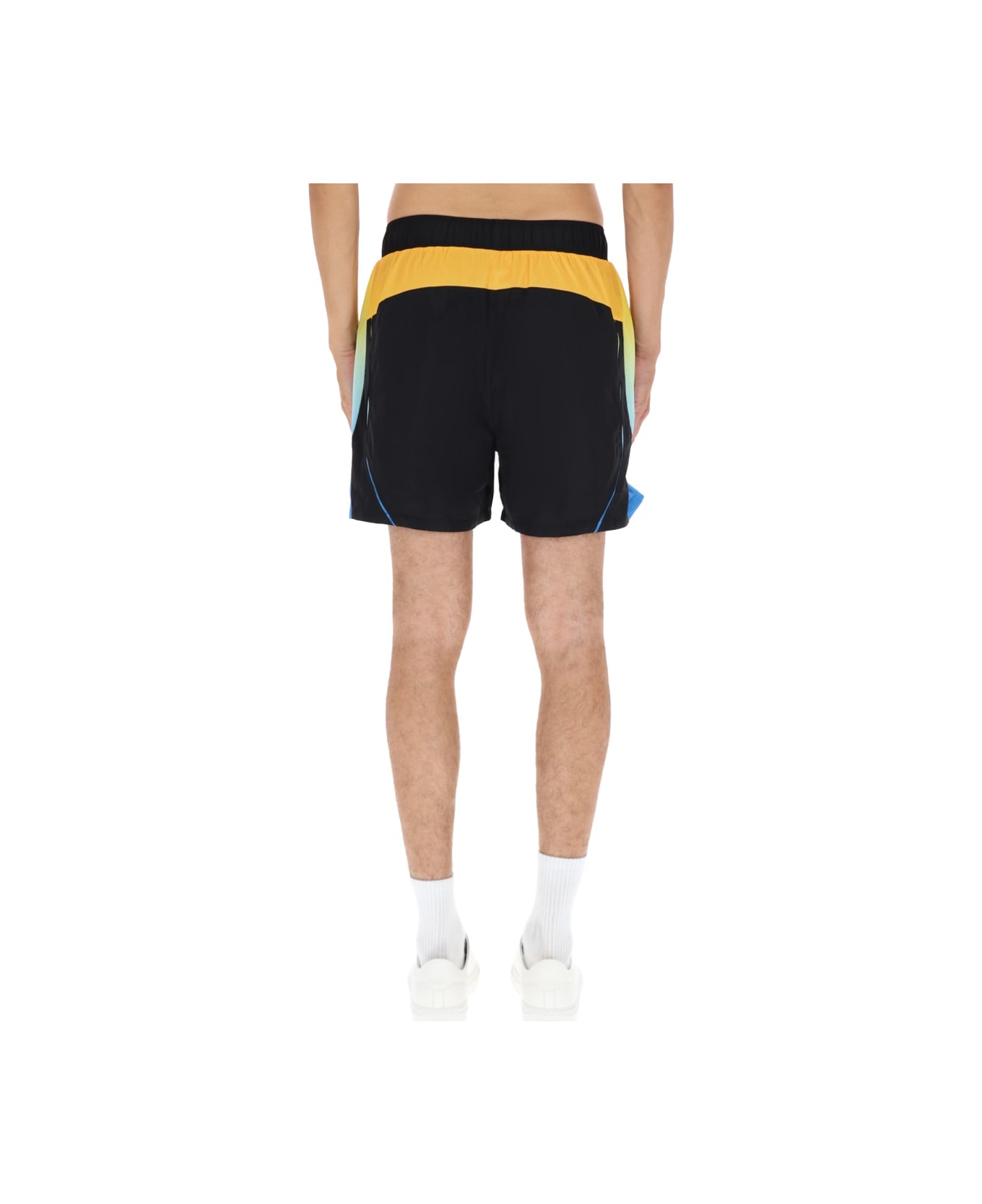 Casablanca "football Windbreaker" Shorts - BLACK