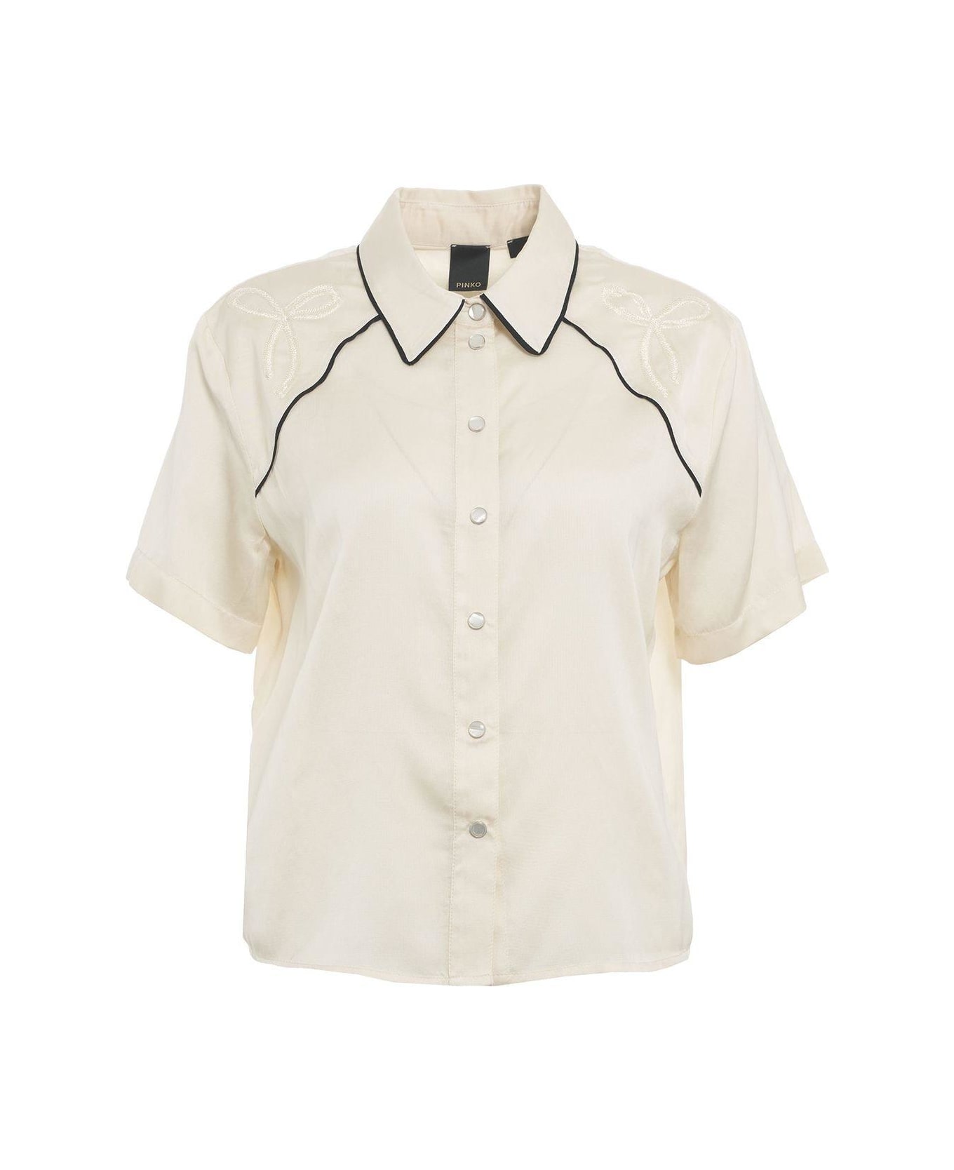 Pinko Bow Pattern Short-sleeved Shirt - Bianco シャツ