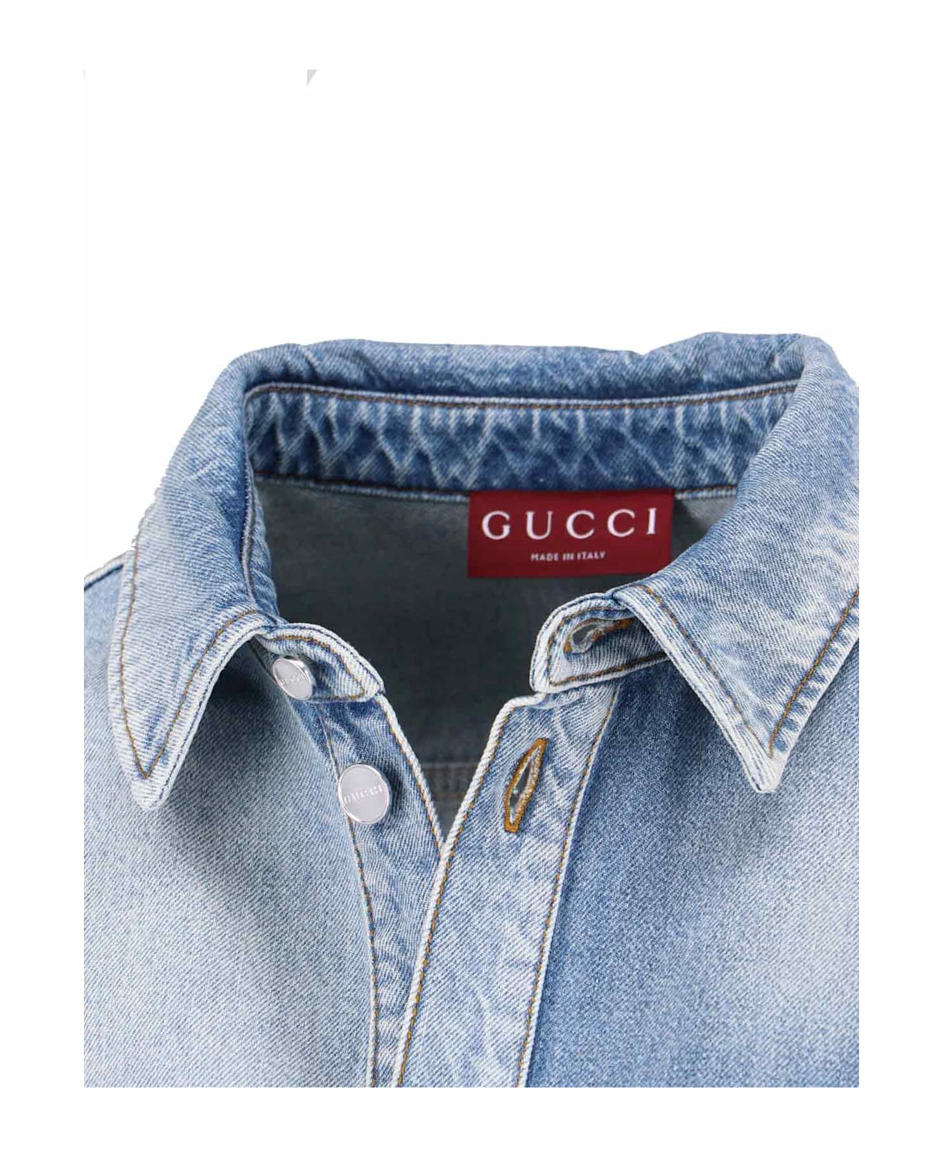 Gucci Denim Logo Shirt - Light Blue