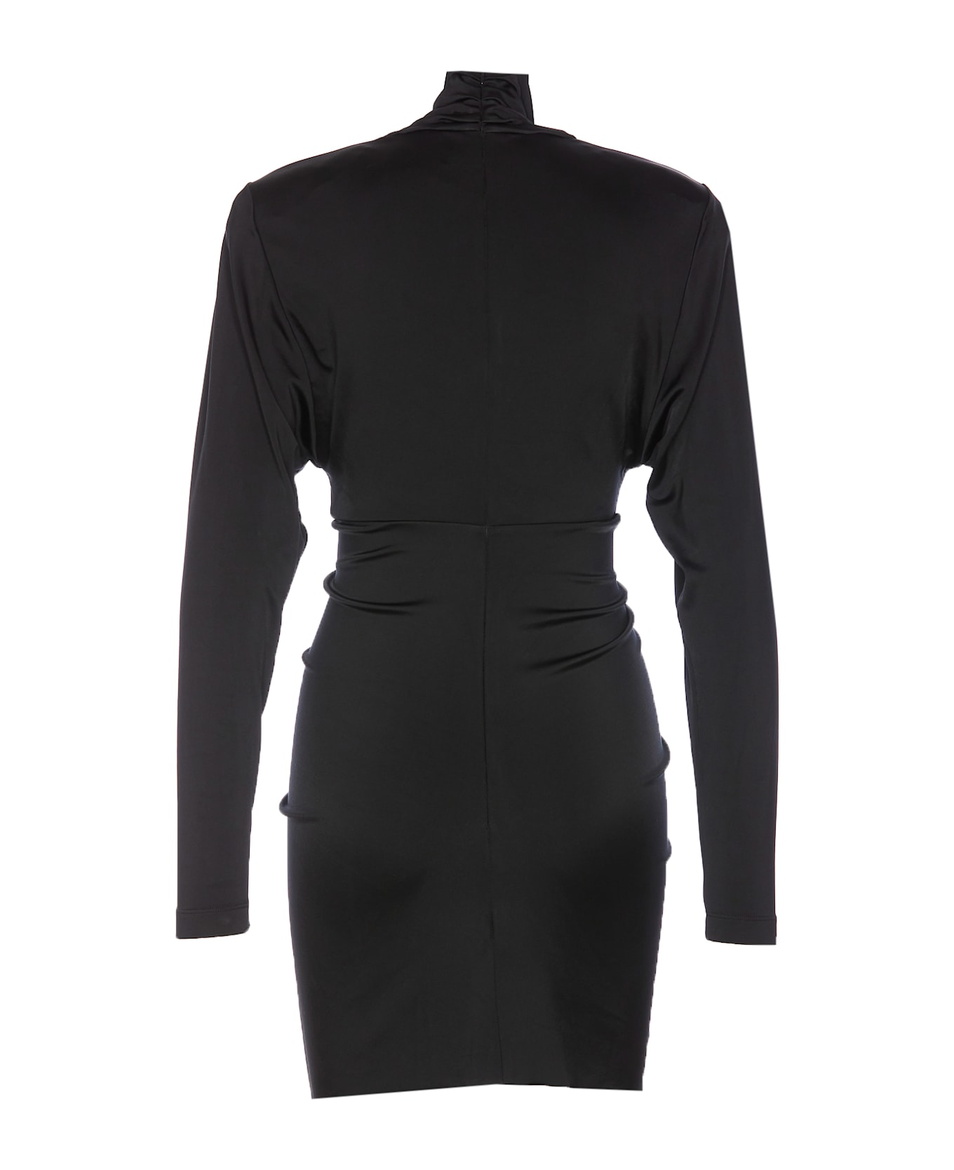 Victoria Beckham Long Sleeves Rouches Dress - Black