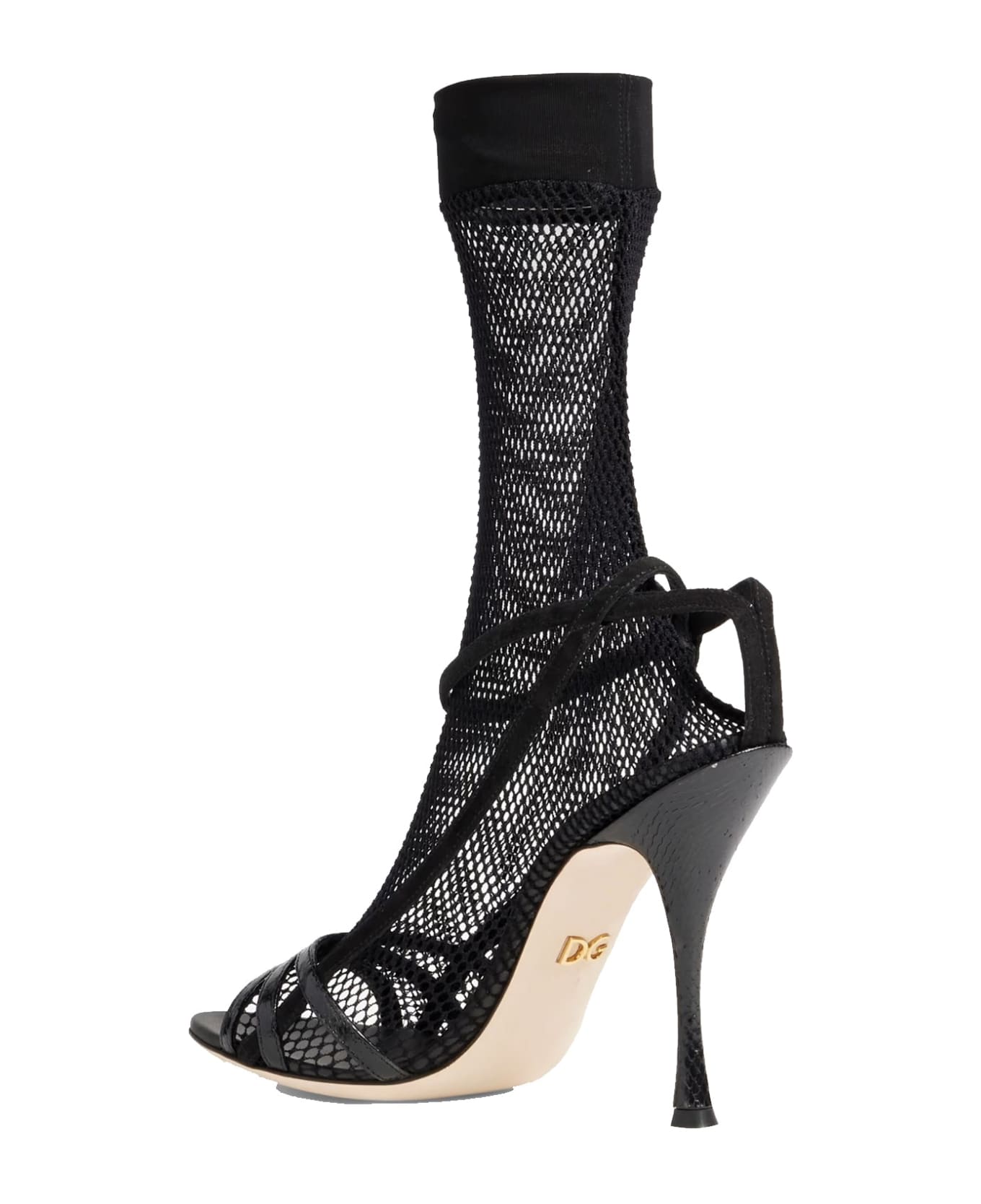 Dolce & Gabbana Fishnet Sandals - Black