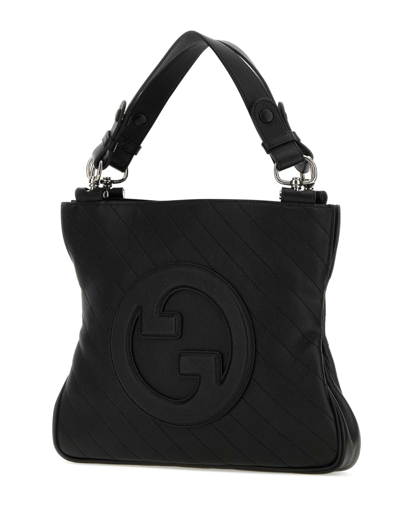 Gucci Black Leather Small Gucci Blondie Shopping Bag - Black