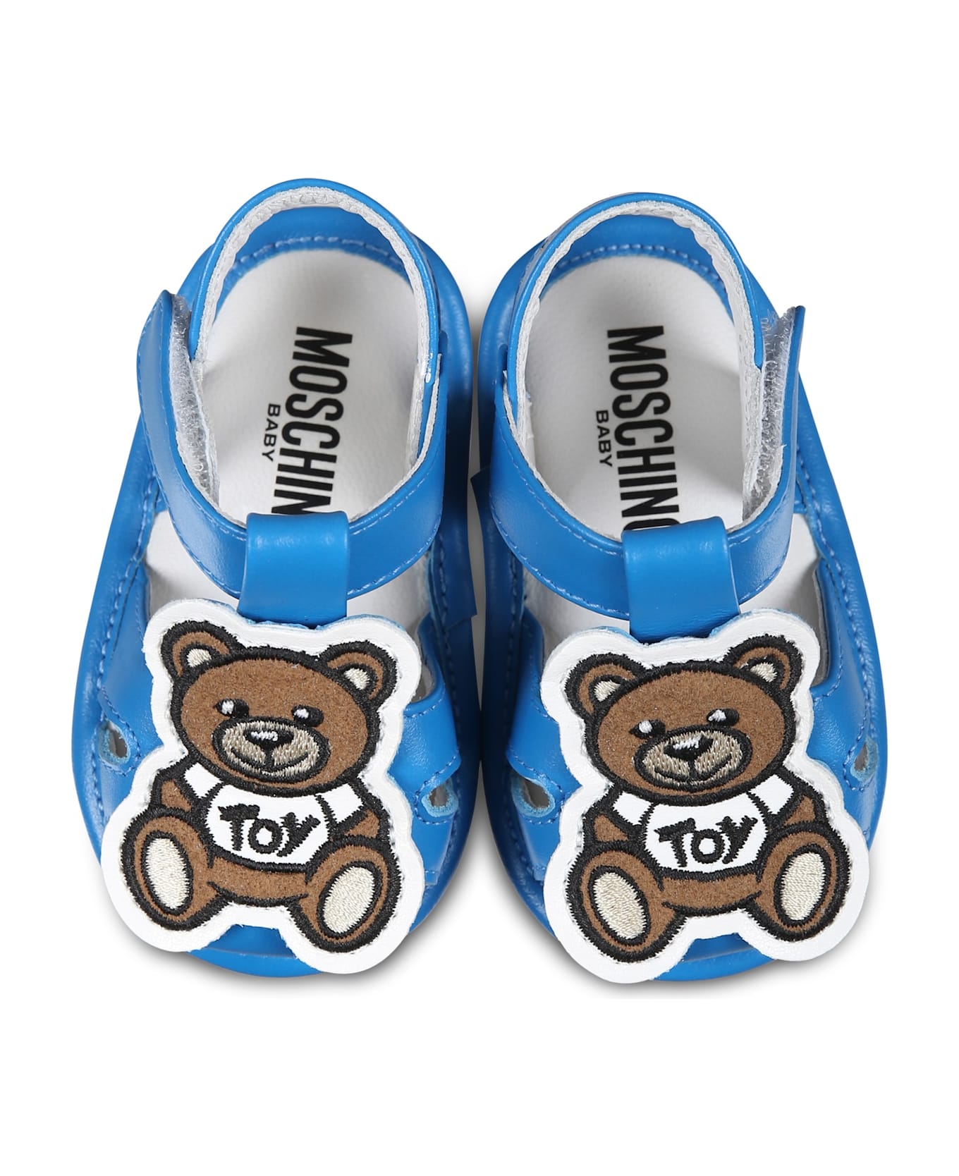 Moschino Light Blue Sandals For Baby Boy With Teddy Bear - Light Blue