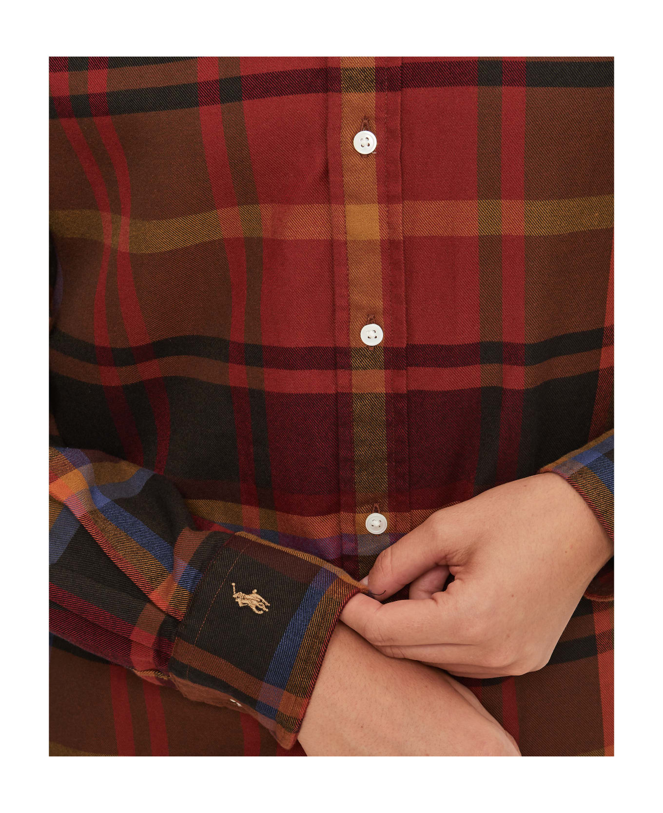 Ralph Lauren Long Sleeve Button Front Shirt - Red Multi Fall Plaid