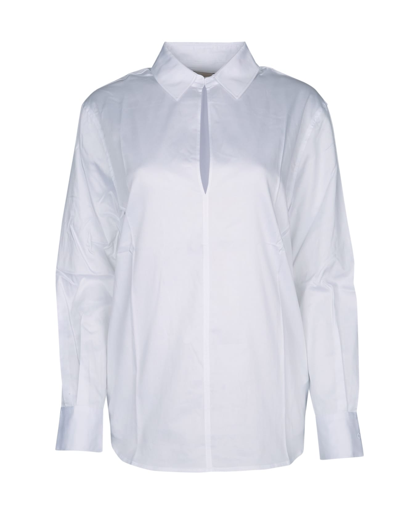 Calvin Klein Soft Cotton Front Slit Shirt - BRILLIANTWHITE