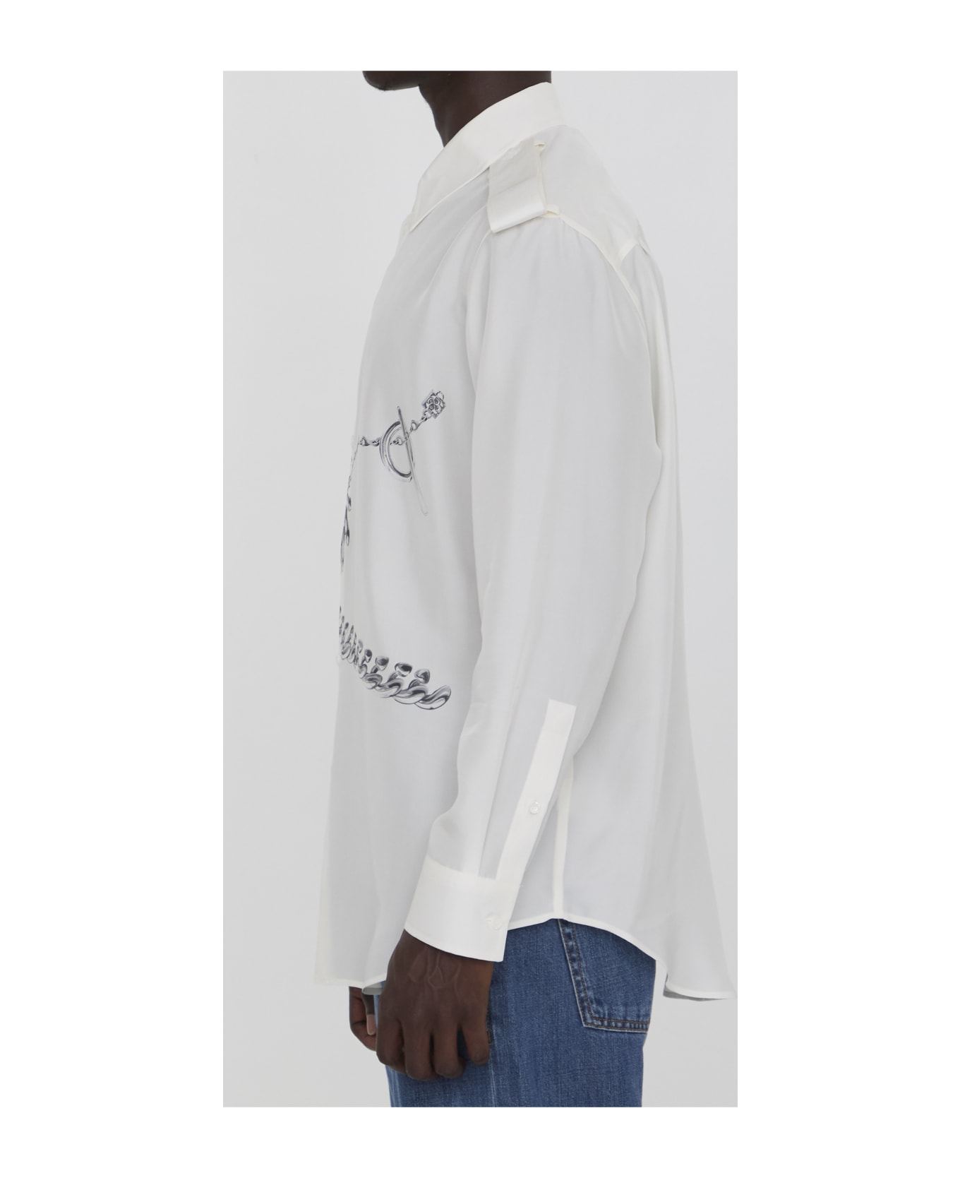 Burberry Shirt With Knight Motif - WHITE