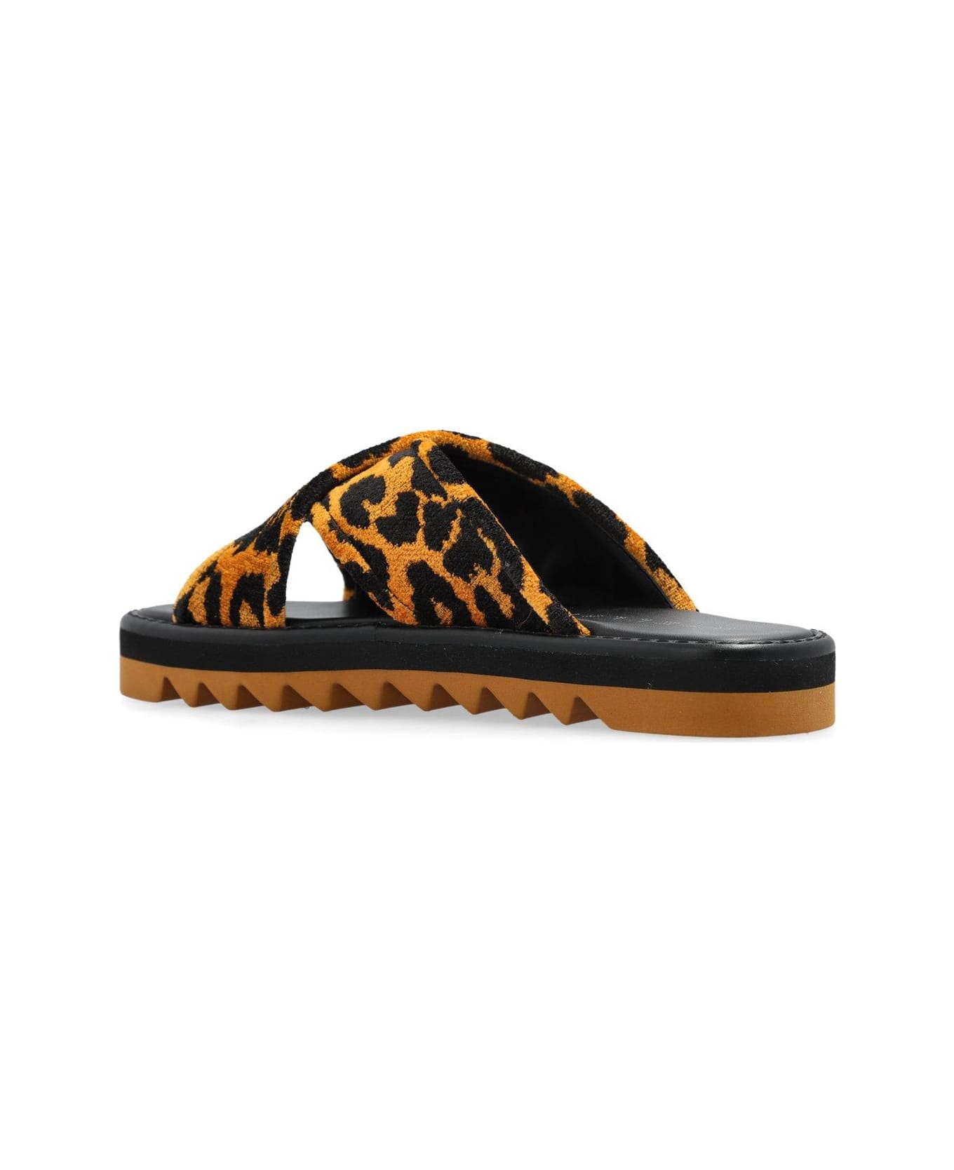 Stella McCartney Sneak-elyse Leopard Twisted Sandals - Brown