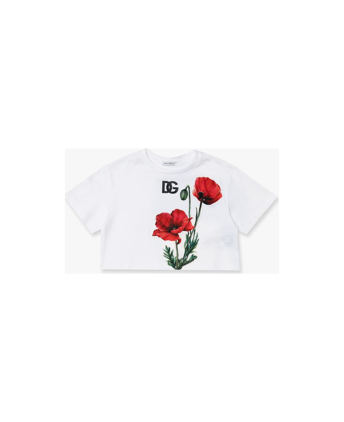 Dolce & Gabbana Kids Cropped T-shirt - Bianco