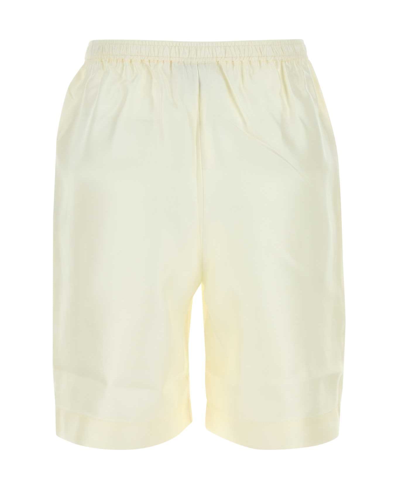 Loulou Studio Ivory Silk Zinnia Bermuda Shorts - SOFTVANILLA