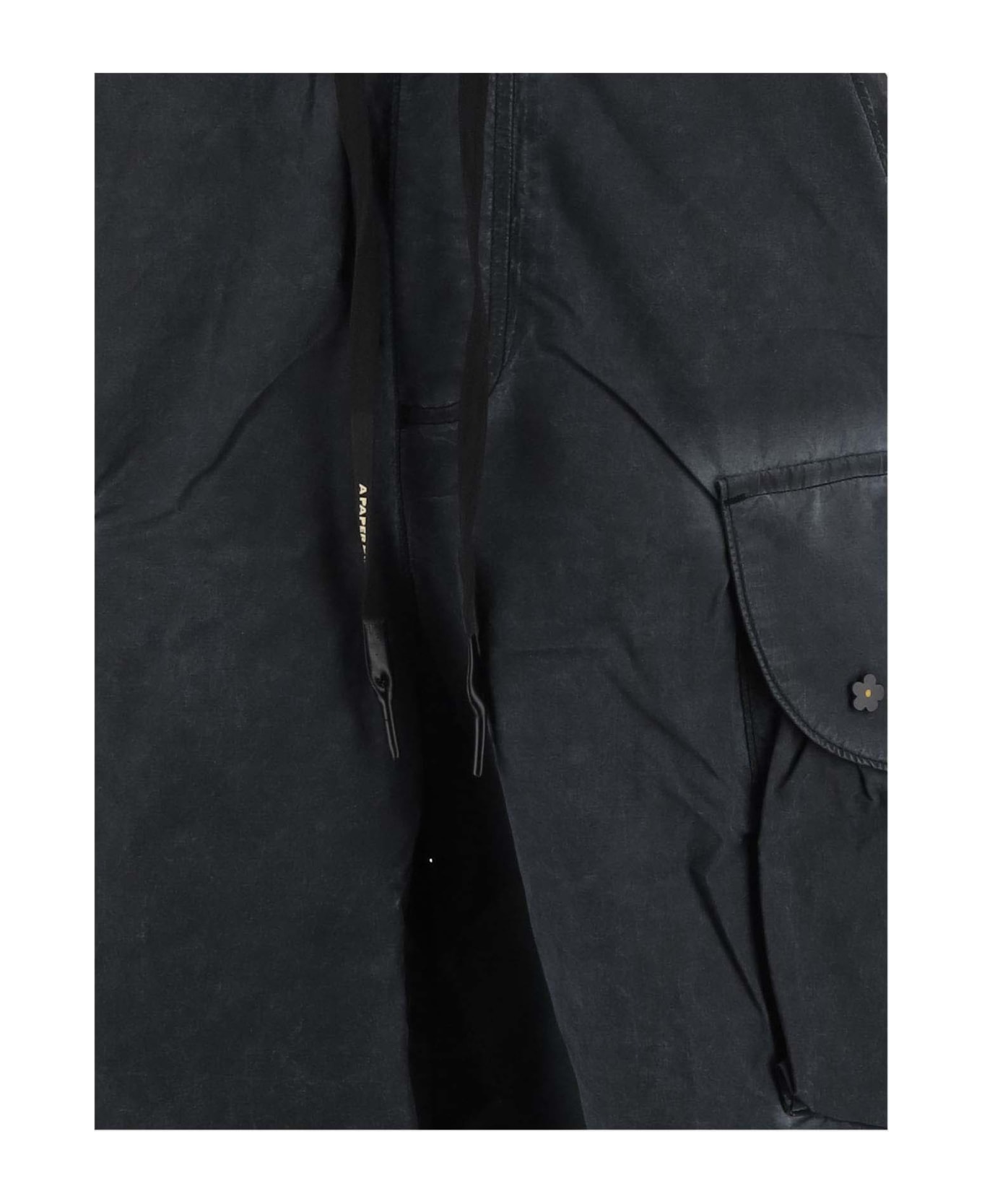 A Paper Kid Cotton Blend Cargo Shorts - Black