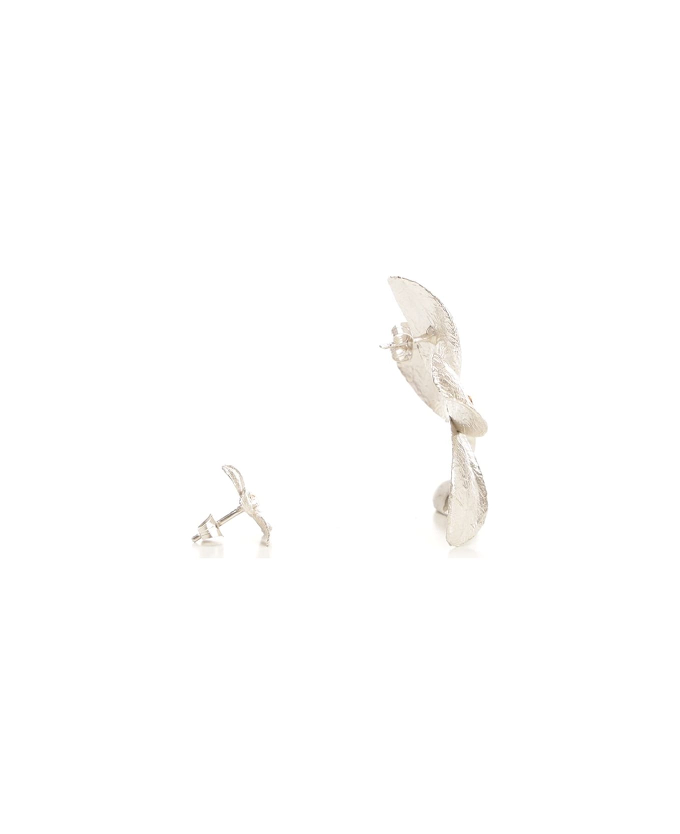 Forte_Forte Frangipani-shaped Earrings - Silver