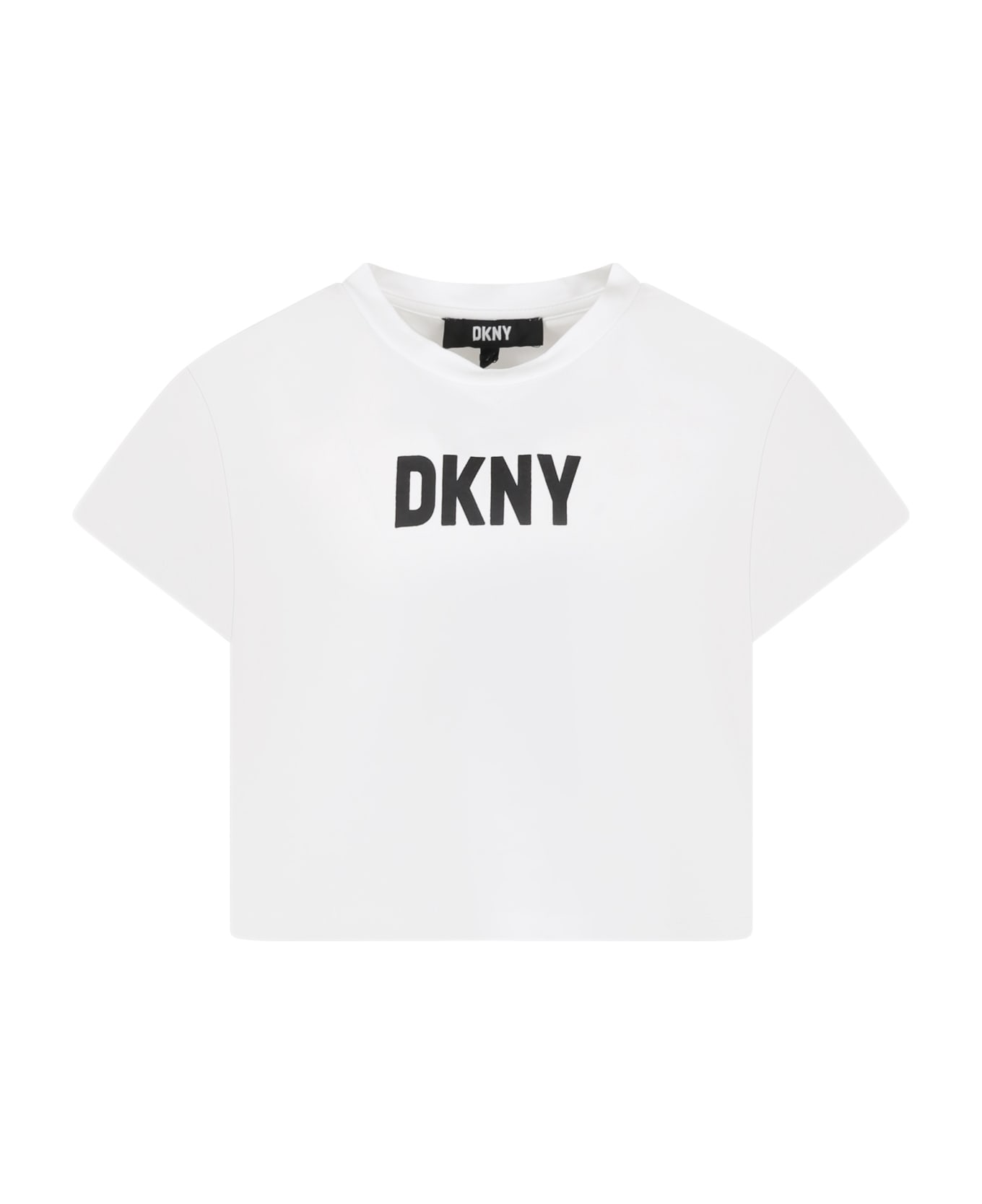 DKNY Multicolor Outfit For Girl With Logo - B Nero Tシャツ＆ポロシャツ