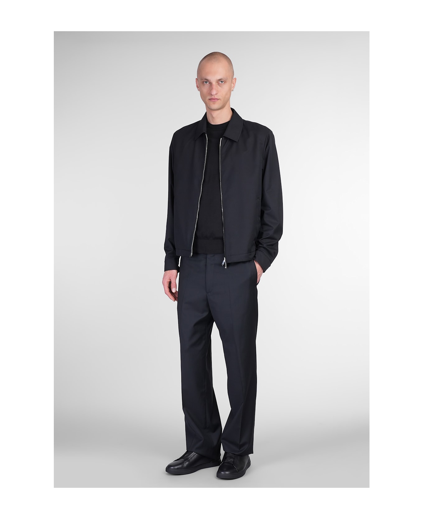 Zegna Casual Jacket In Black Polyester - black