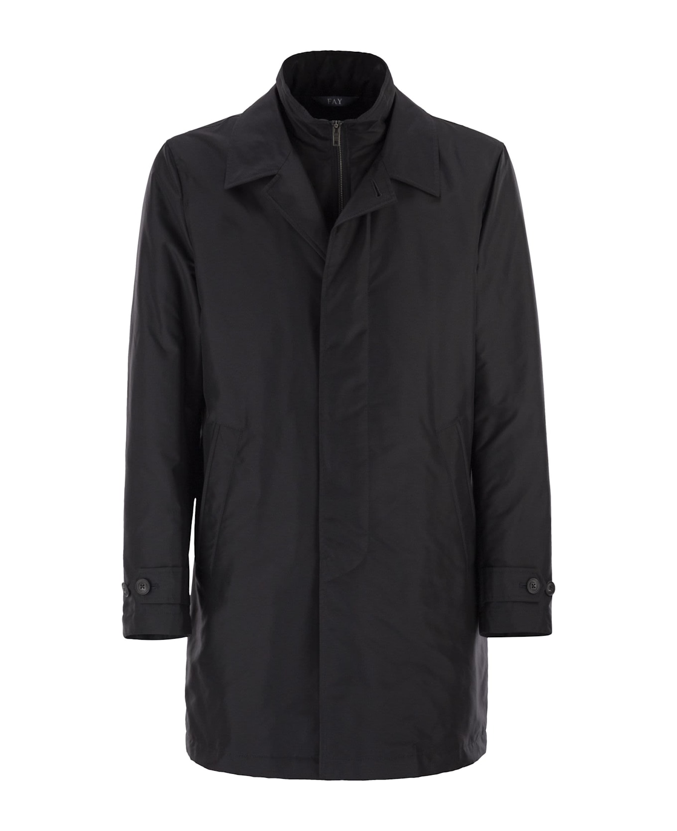 Fay Morning Coat In Technical Poplin - Baltic