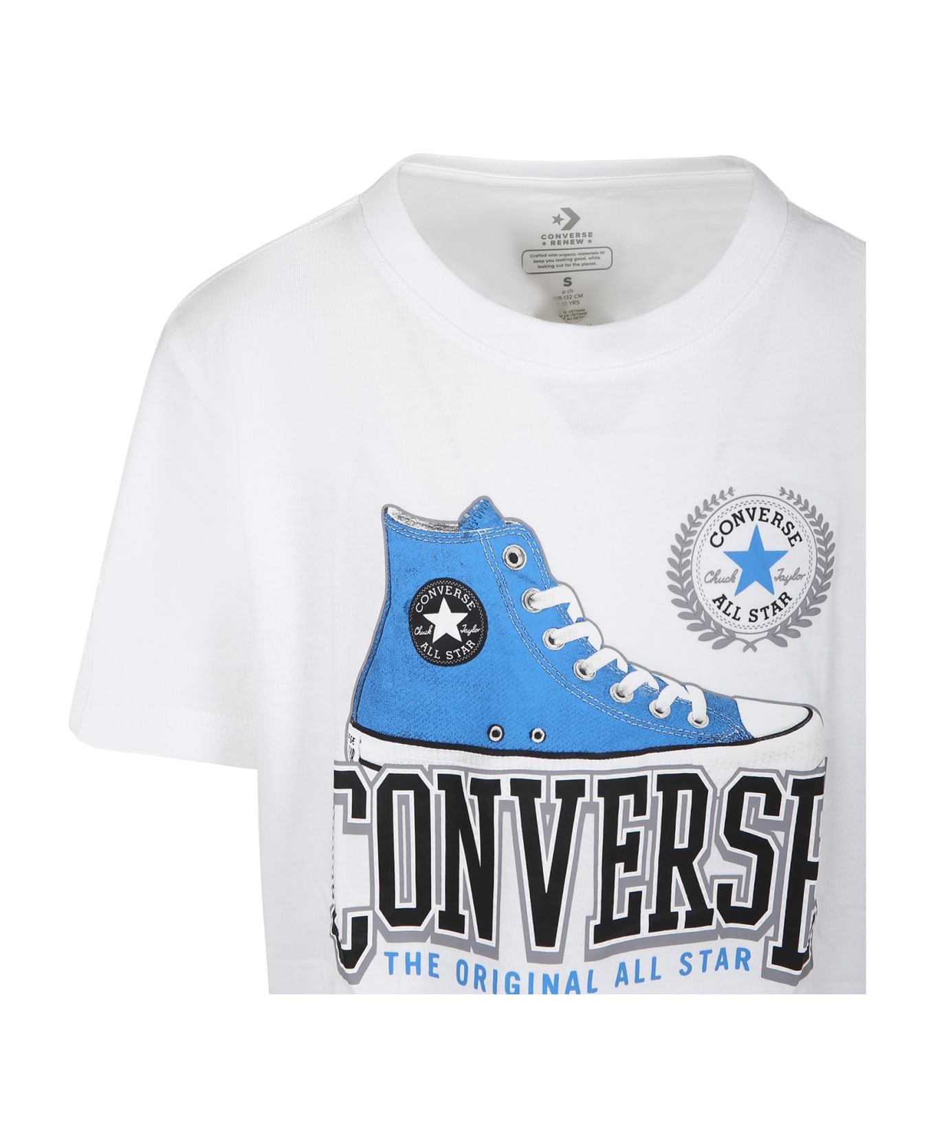 Converse White T-shirt For Boy With Logo - White