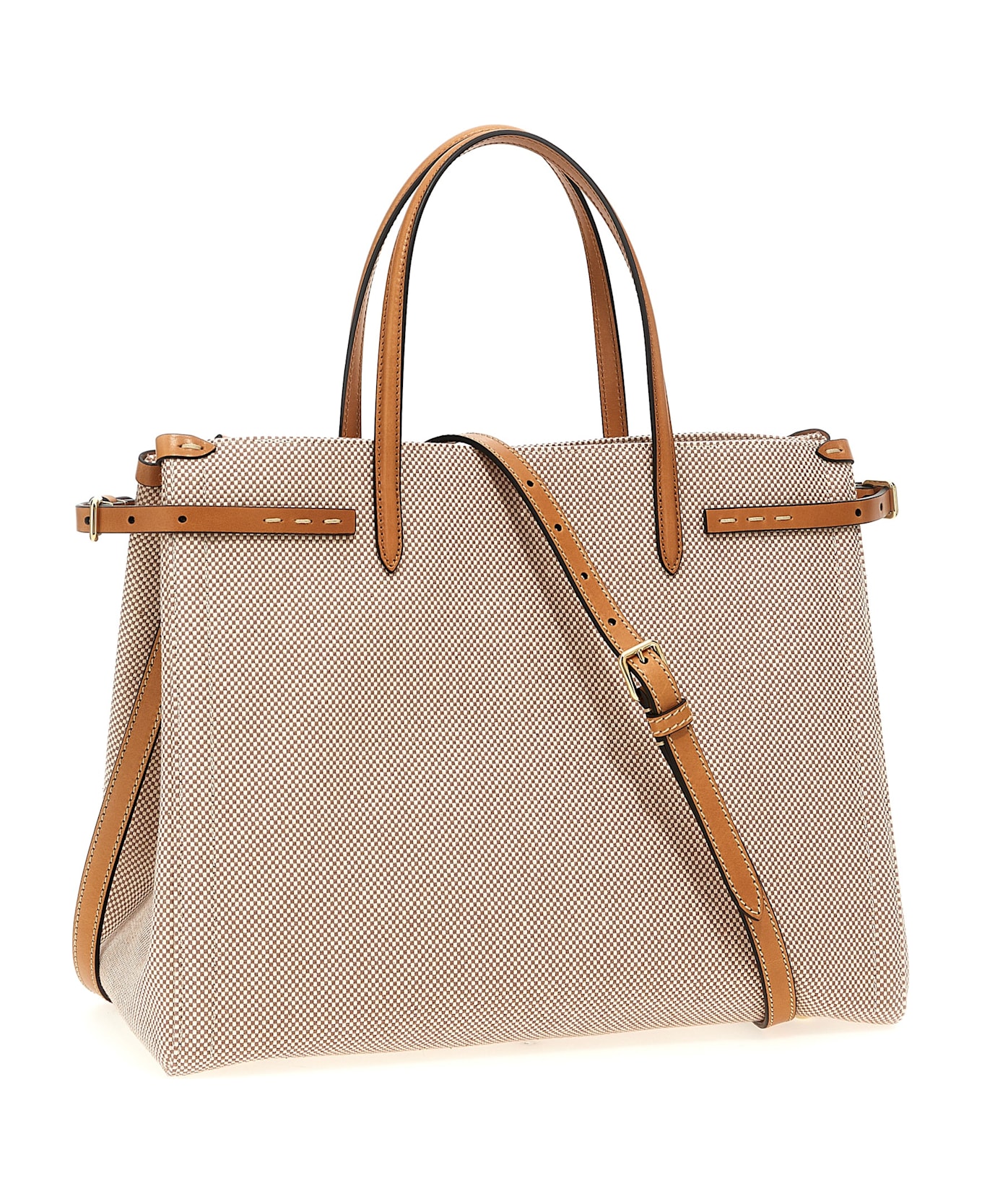 Valentino Garavani 'antibes' Medium Shopping Bag - Beige