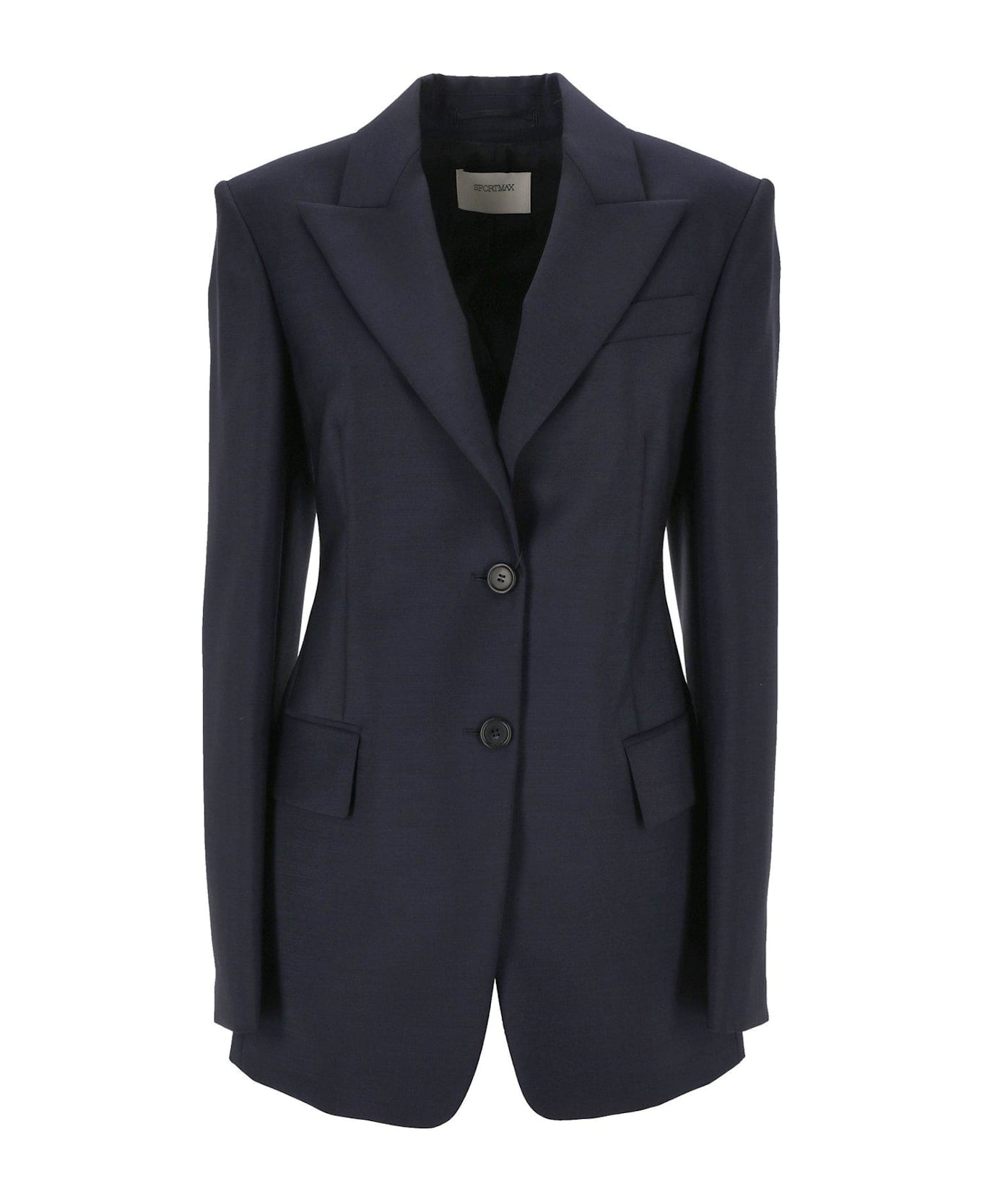 SportMax Single-breasted Long-sleeved Jacket - Blu