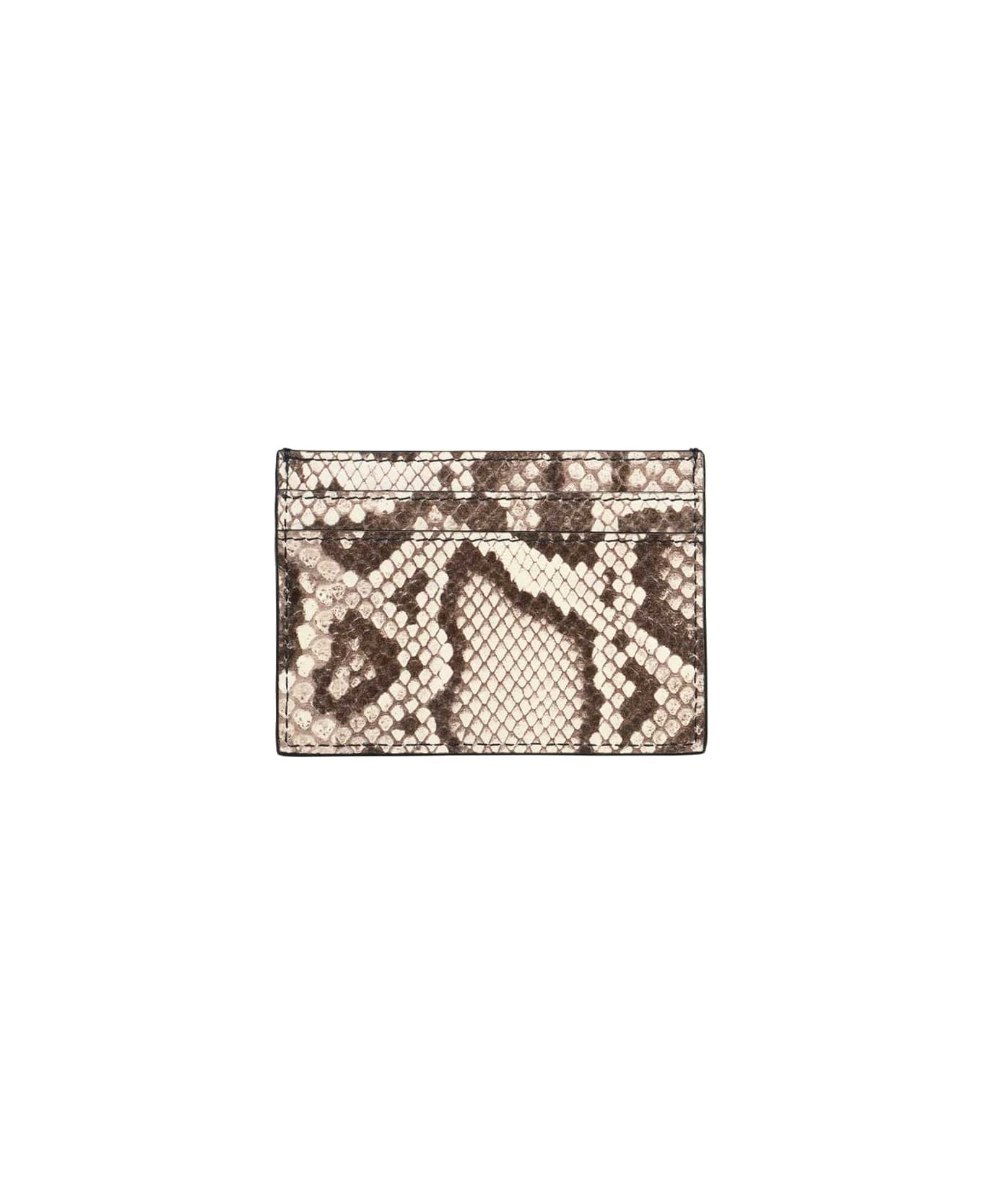 Moschino Leather Card Holder - Beige