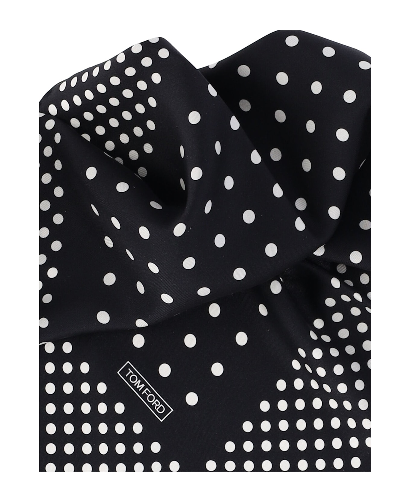 Tom Ford Polka Dot Silk Scarf - Black  