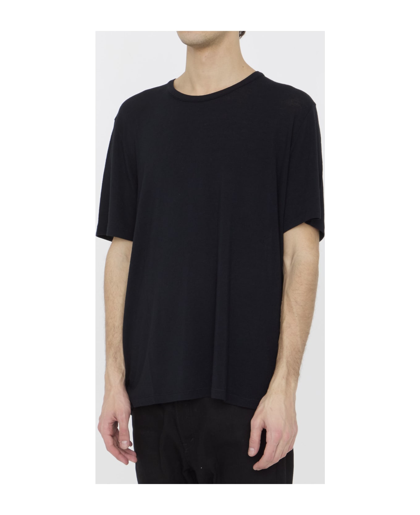 Saint Laurent Viscose T-shirt - BLACK