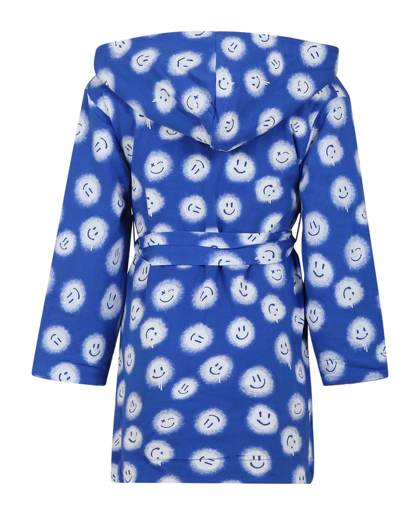Molo Blue Dressing Gown For Kids With Smiley - Blue