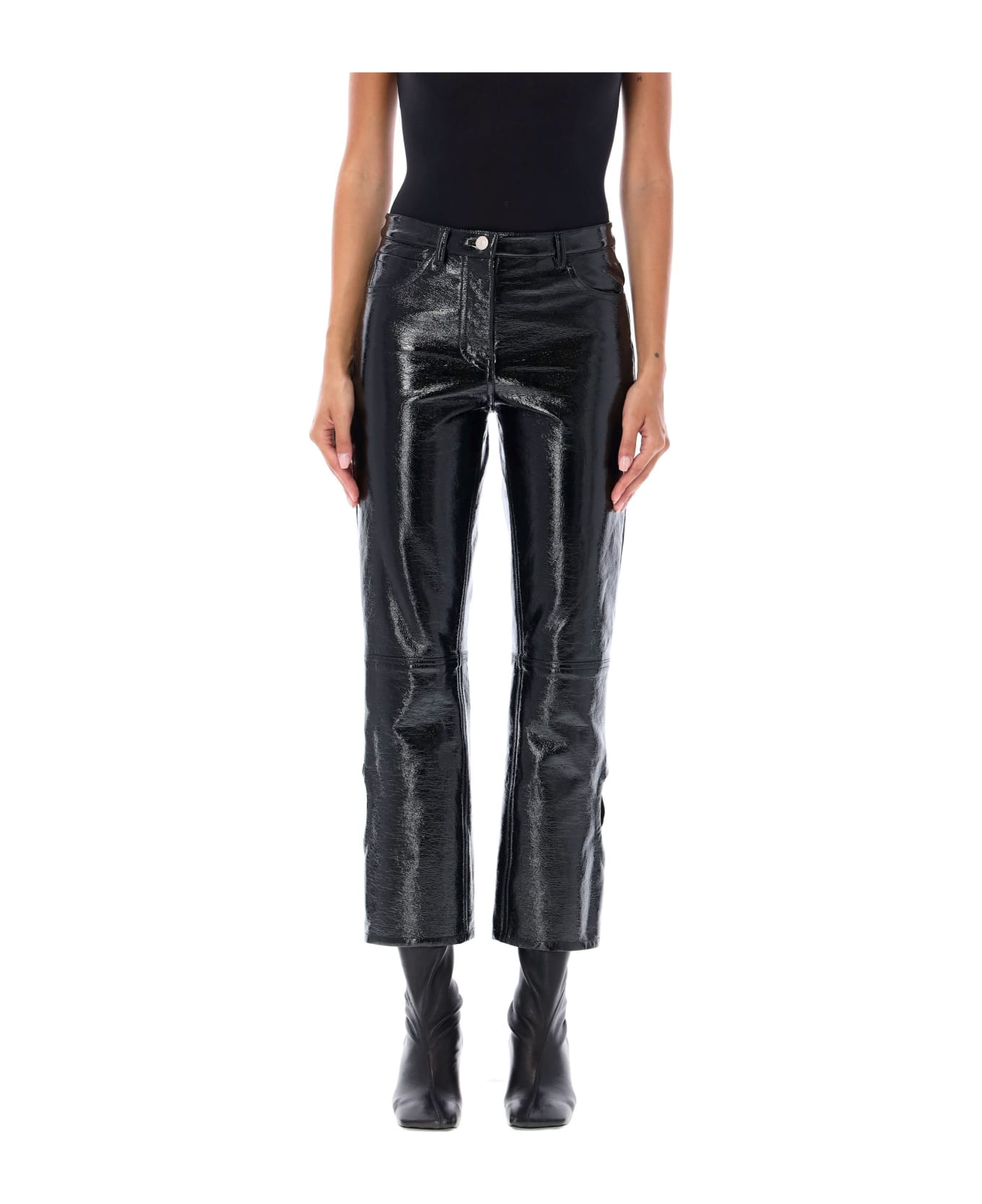 Courrèges Reversed Vinyl Pant - BLACK