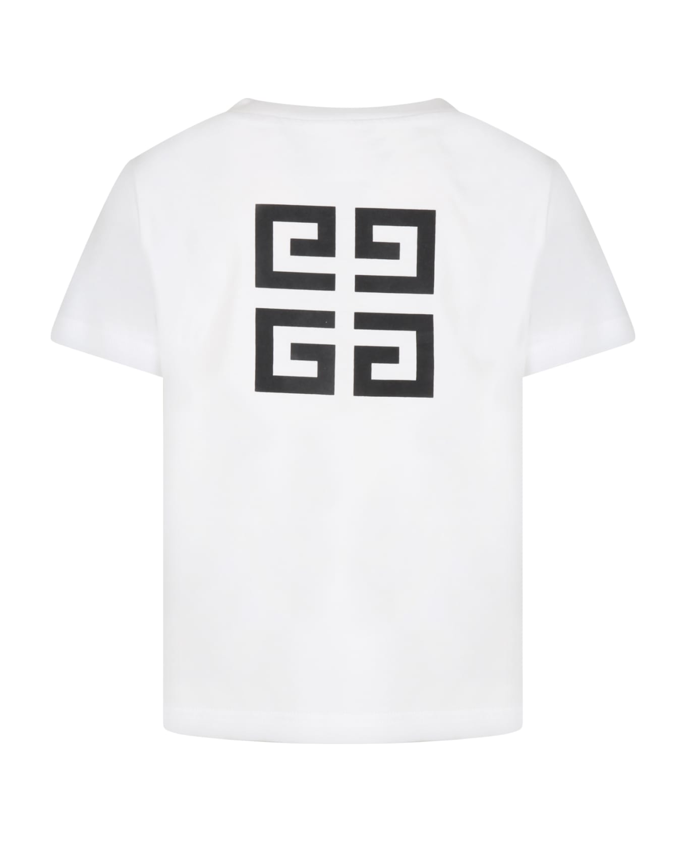 Givenchy White T-shirt For Boy With Black Logo - Bianco