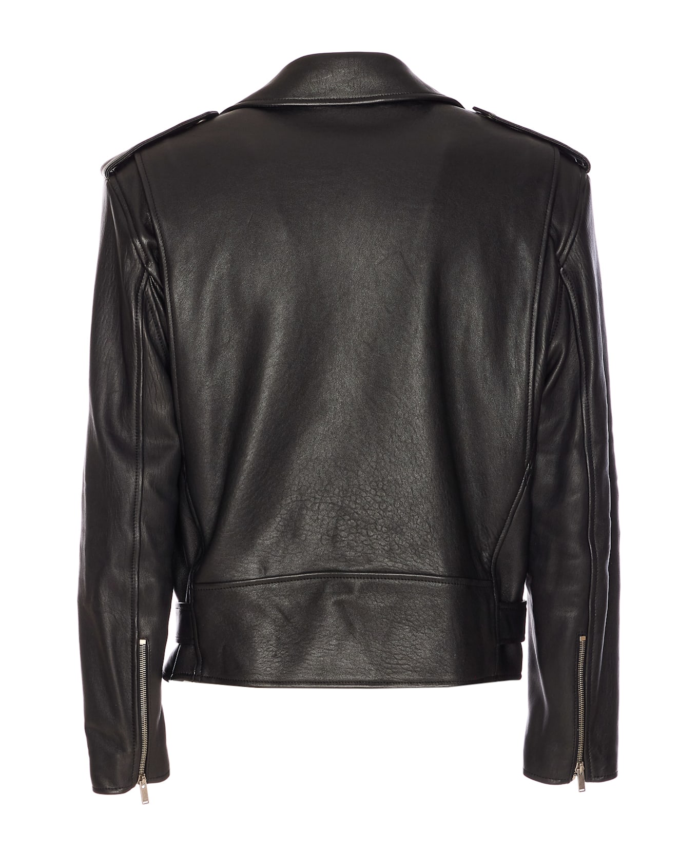 Saint Laurent Lamb Leather Biker Jacket - Black