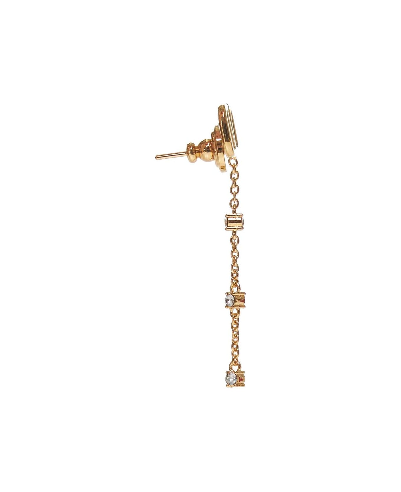 Valentino Garavani Vlogo Signature Embellished Drop Earrings - Golden