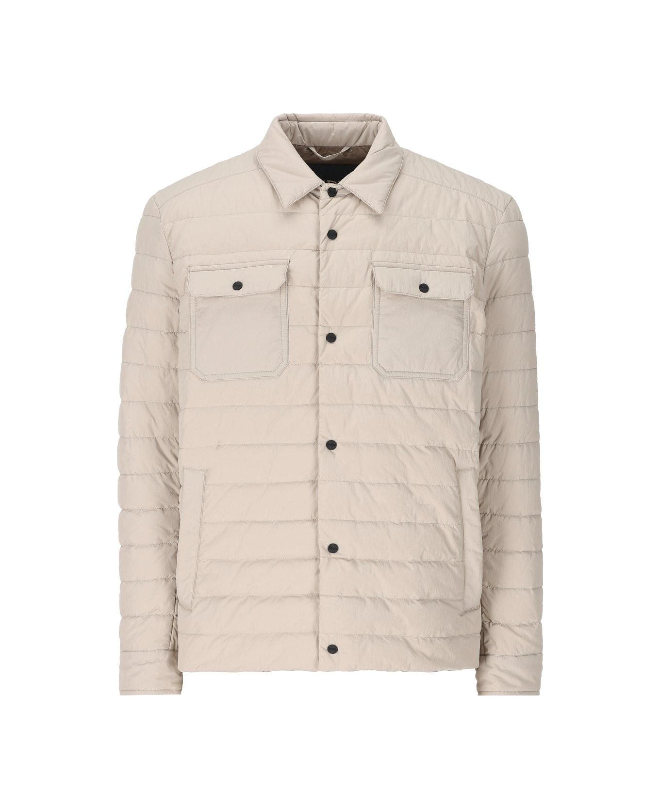 Herno Long Sleeved Quilted Padded Jacket - Naturale ダウンジャケット