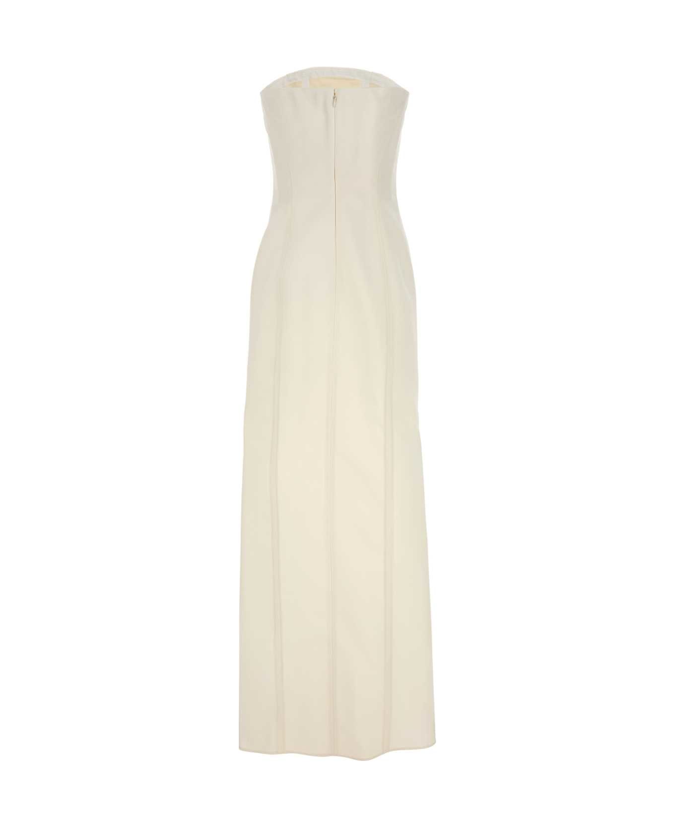 Stella McCartney White Wool Long Dress - CREAM