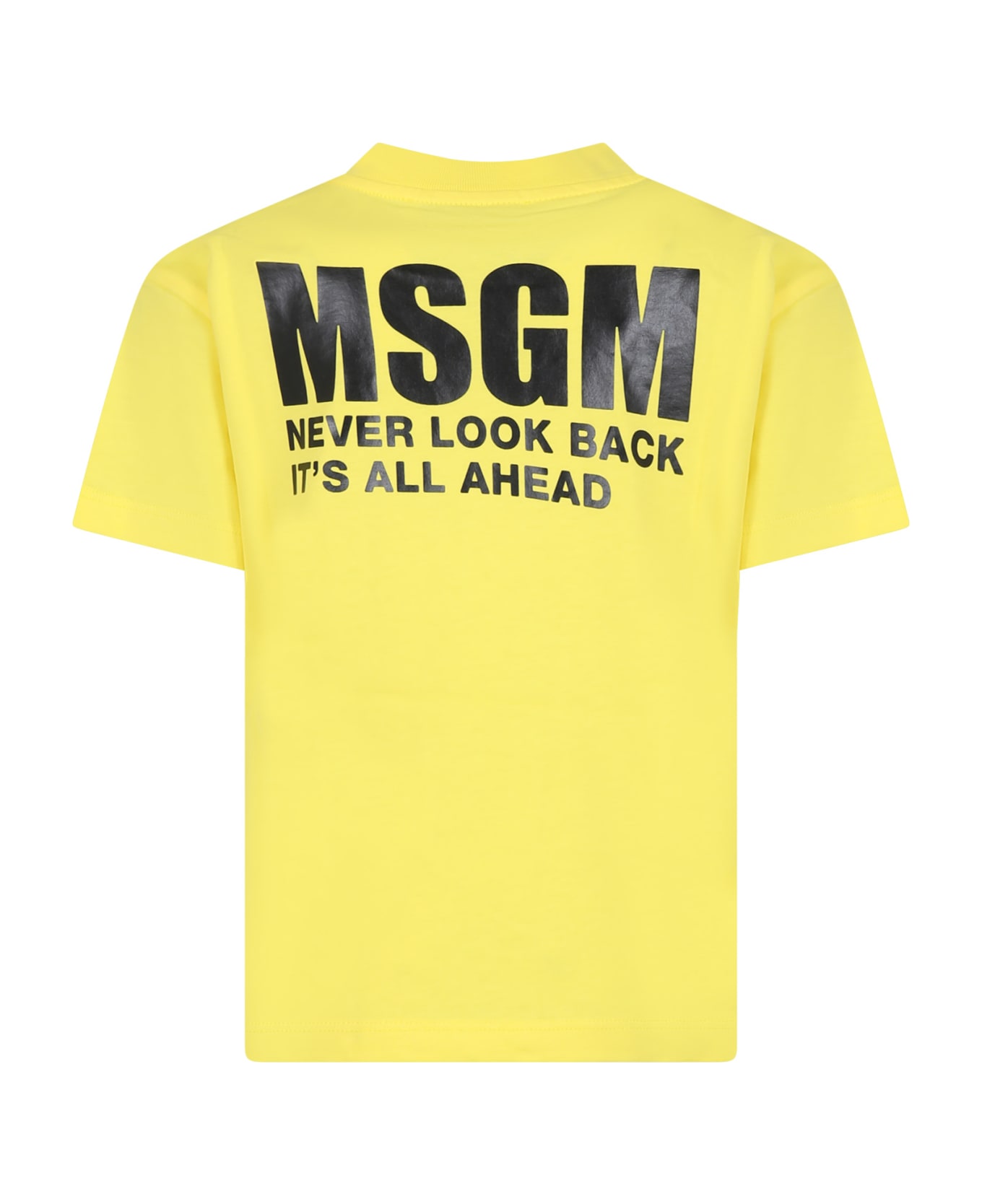 MSGM Yellow T-shirt For Kids With Logo - Yellow Tシャツ＆ポロシャツ