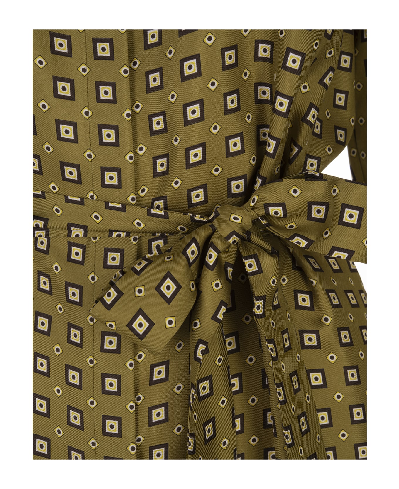 Max Mara Kaftan Dress In Printed Silk - Yellow ワンピース＆ドレス