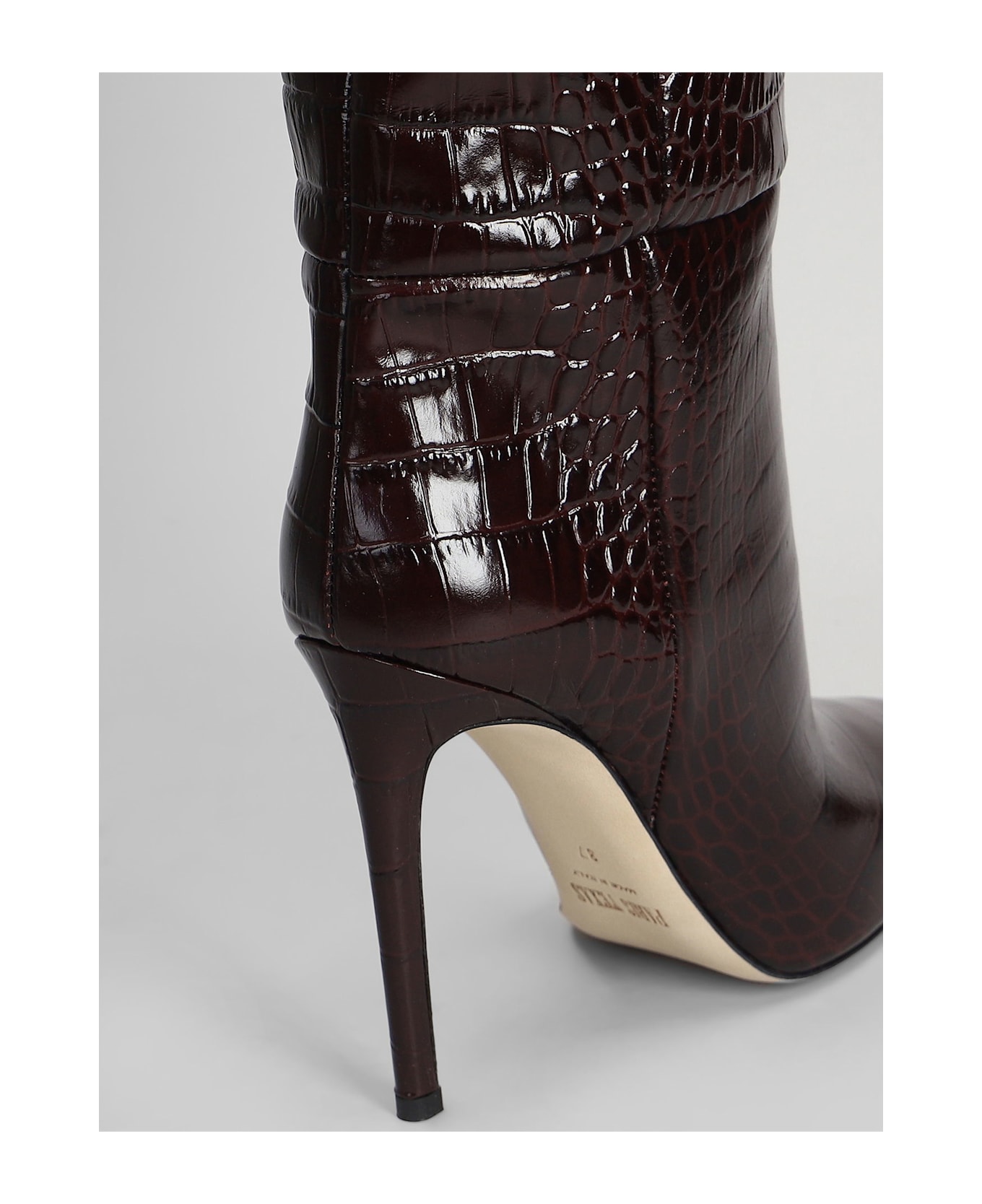 Paris Texas Stiletto Boot High Heels Boots In Bordeaux Leather - bordeaux
