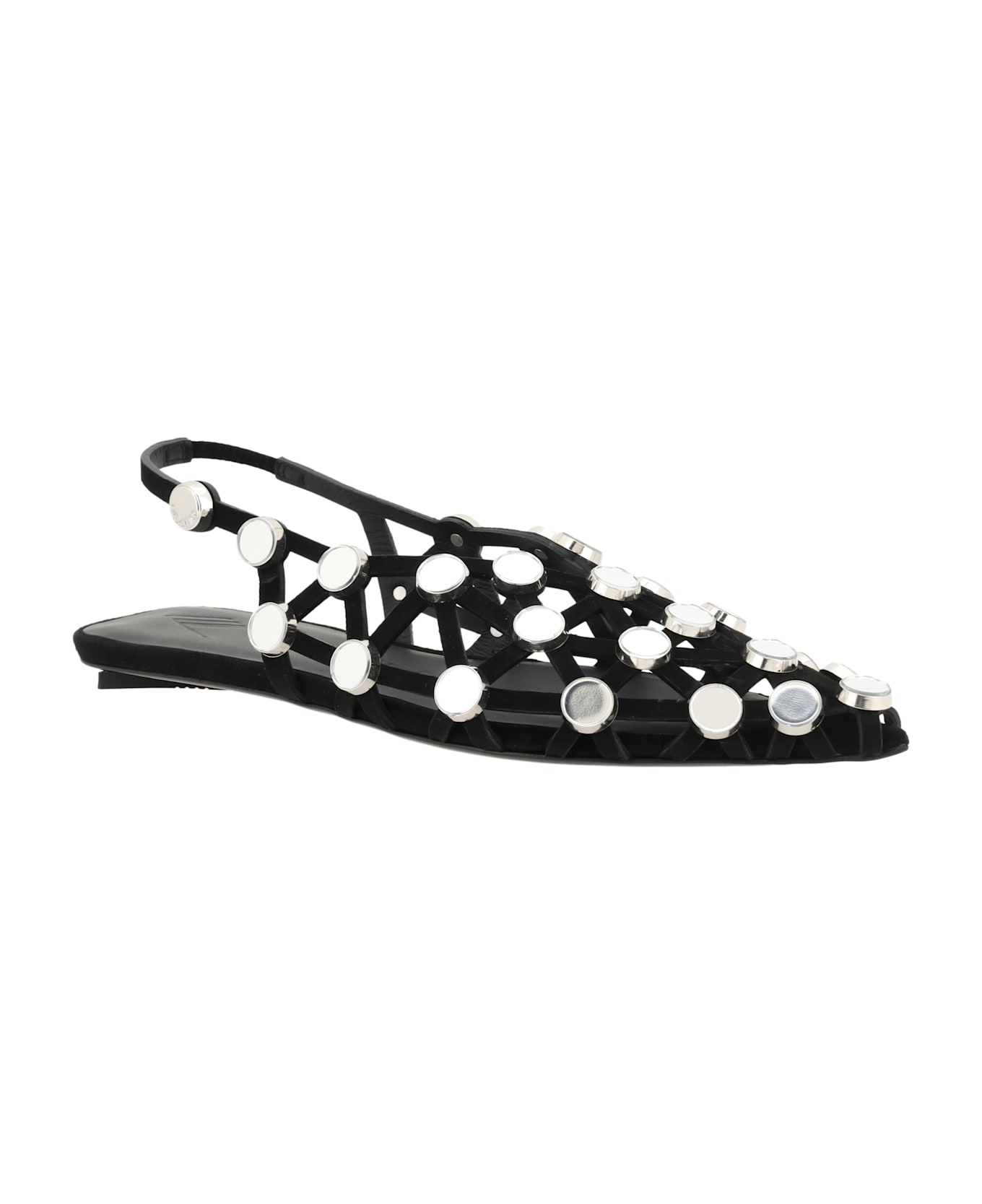 The Attico Grid Ballerinas - Black